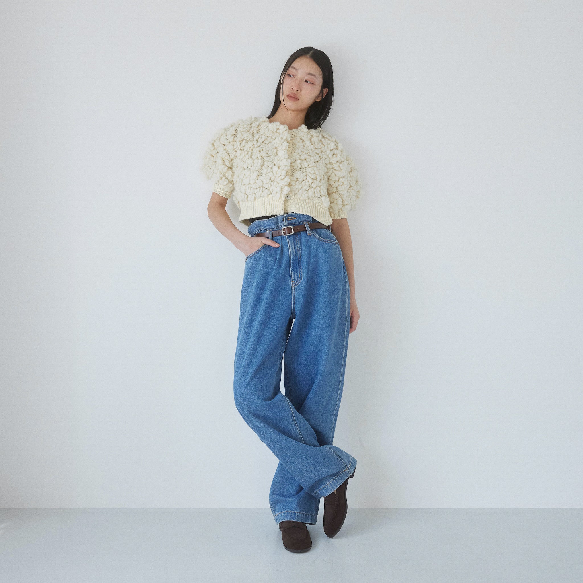 Over-waist wide denim SRN05
