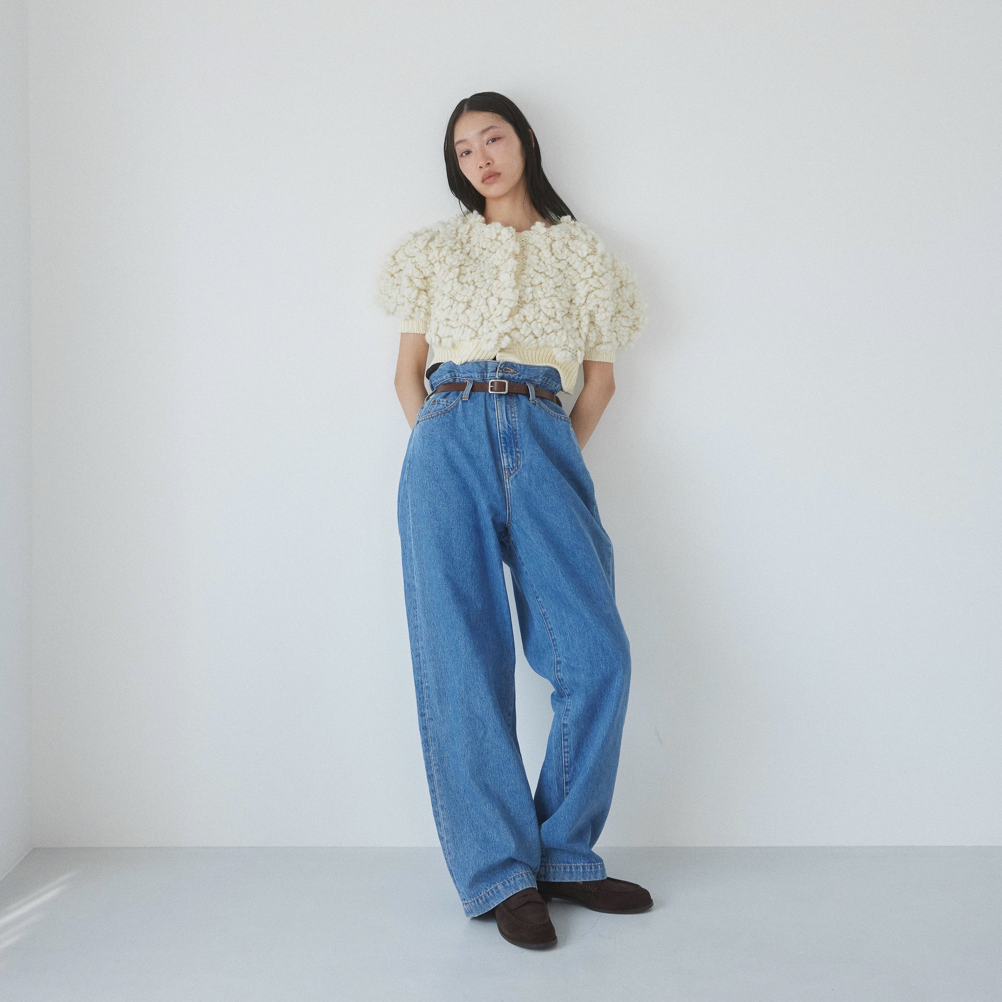 Over-waist wide denim SRN05