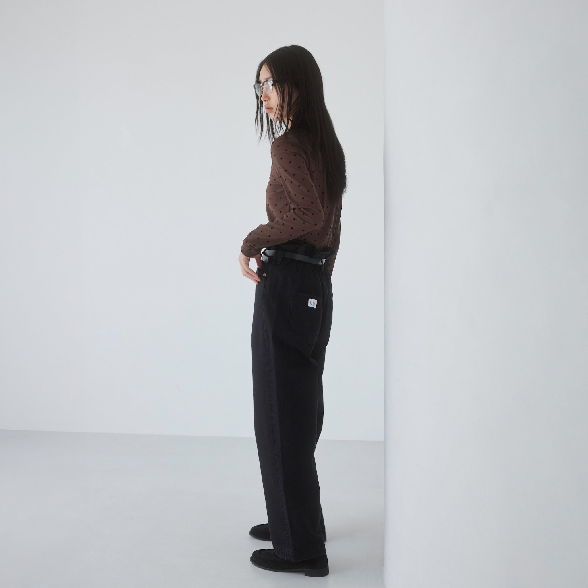 Over-waist wide denim SRN05