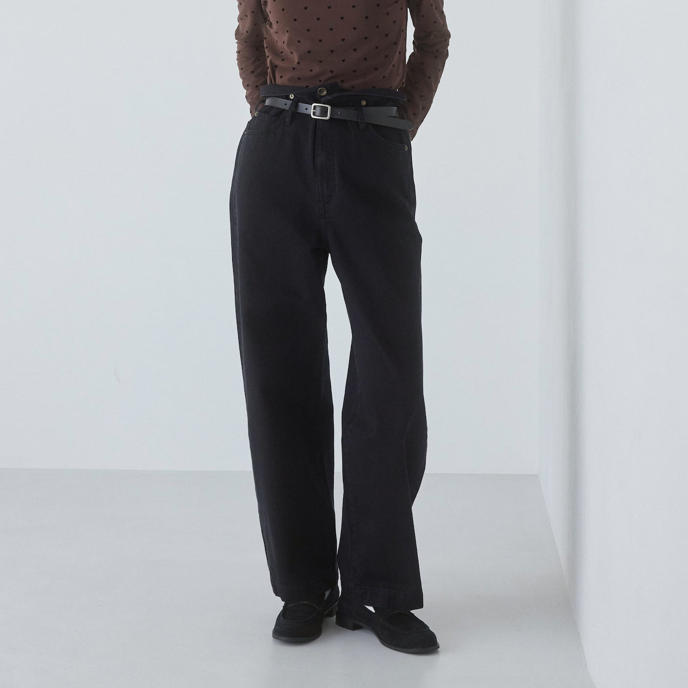 Over-waist wide denim SRN05