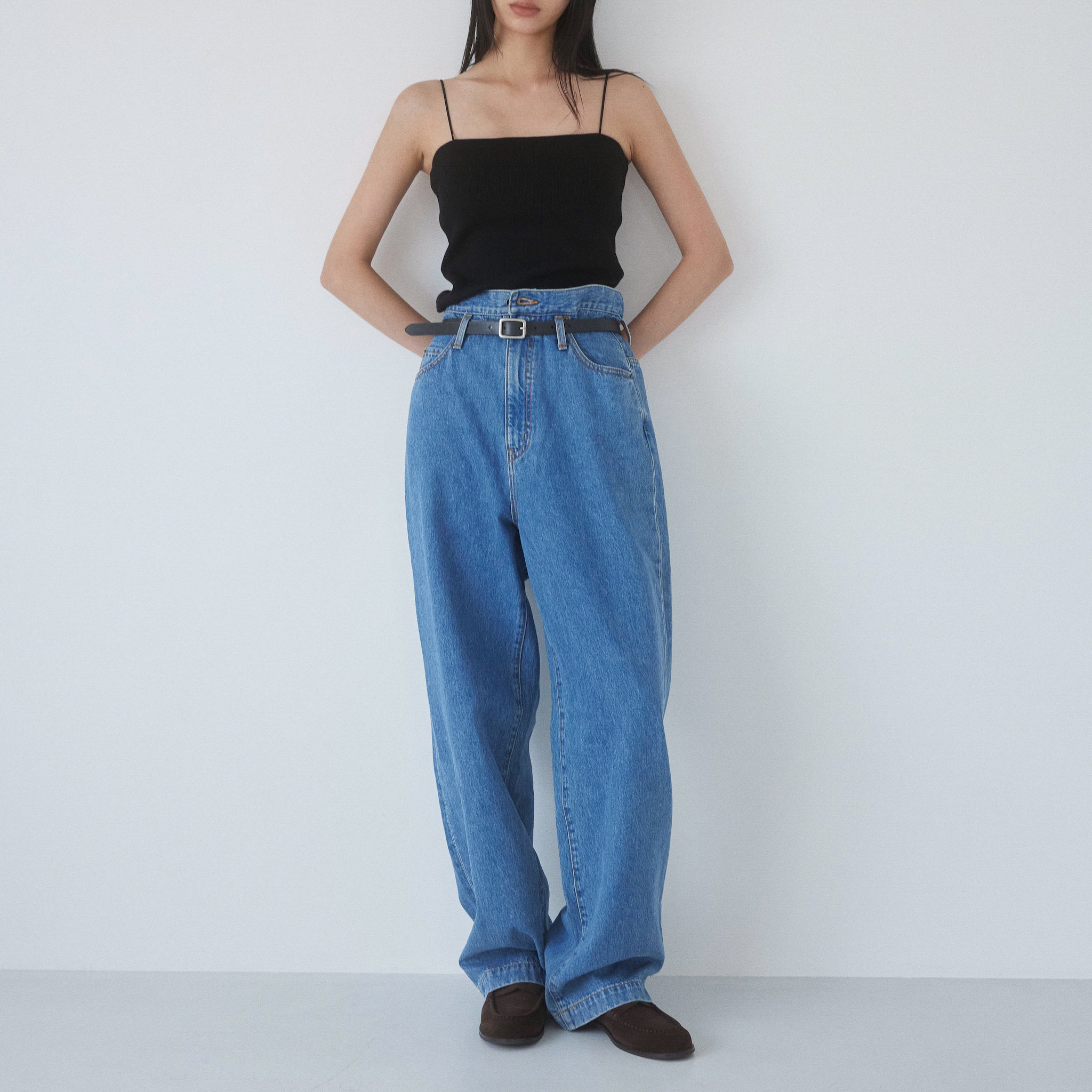 Over-waist wide denim SRN05