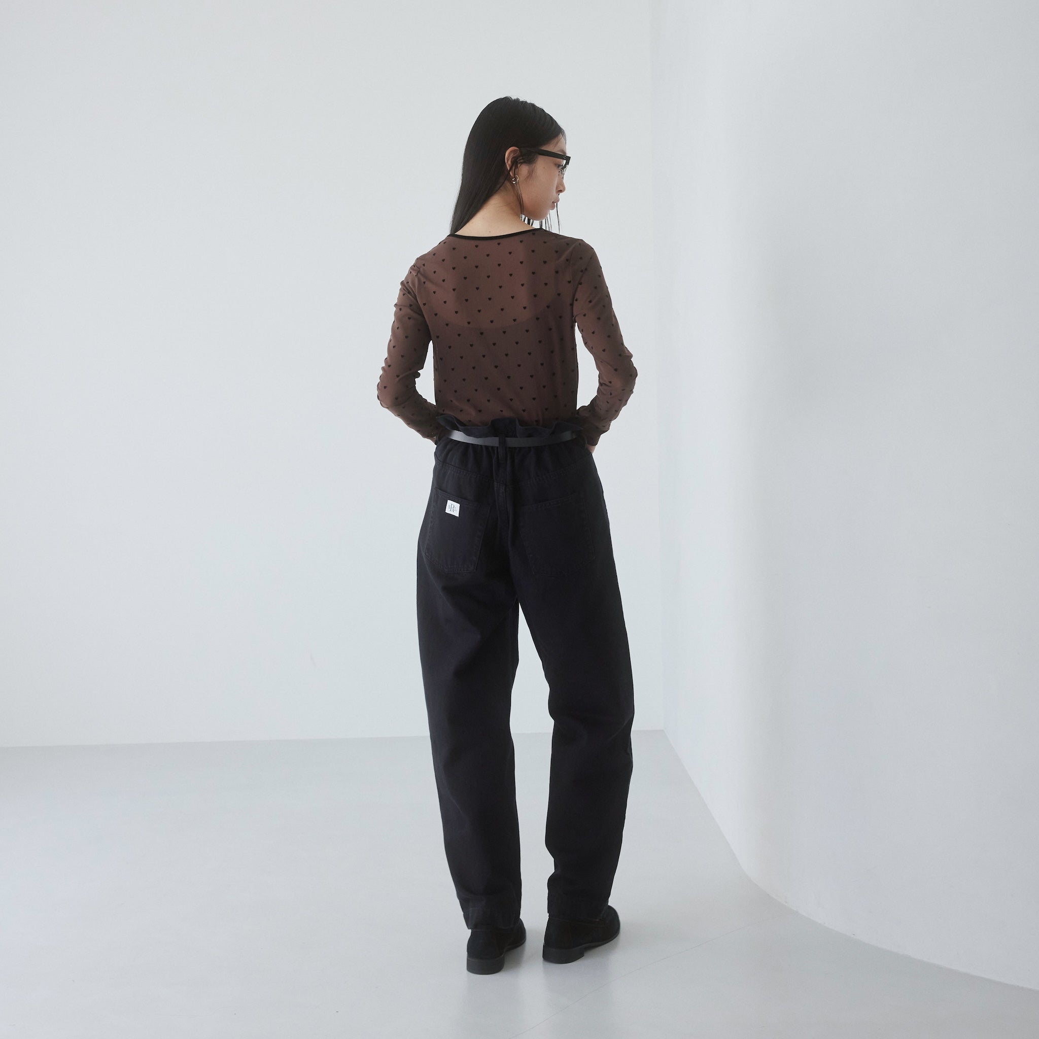 Over-waist wide denim SRN05