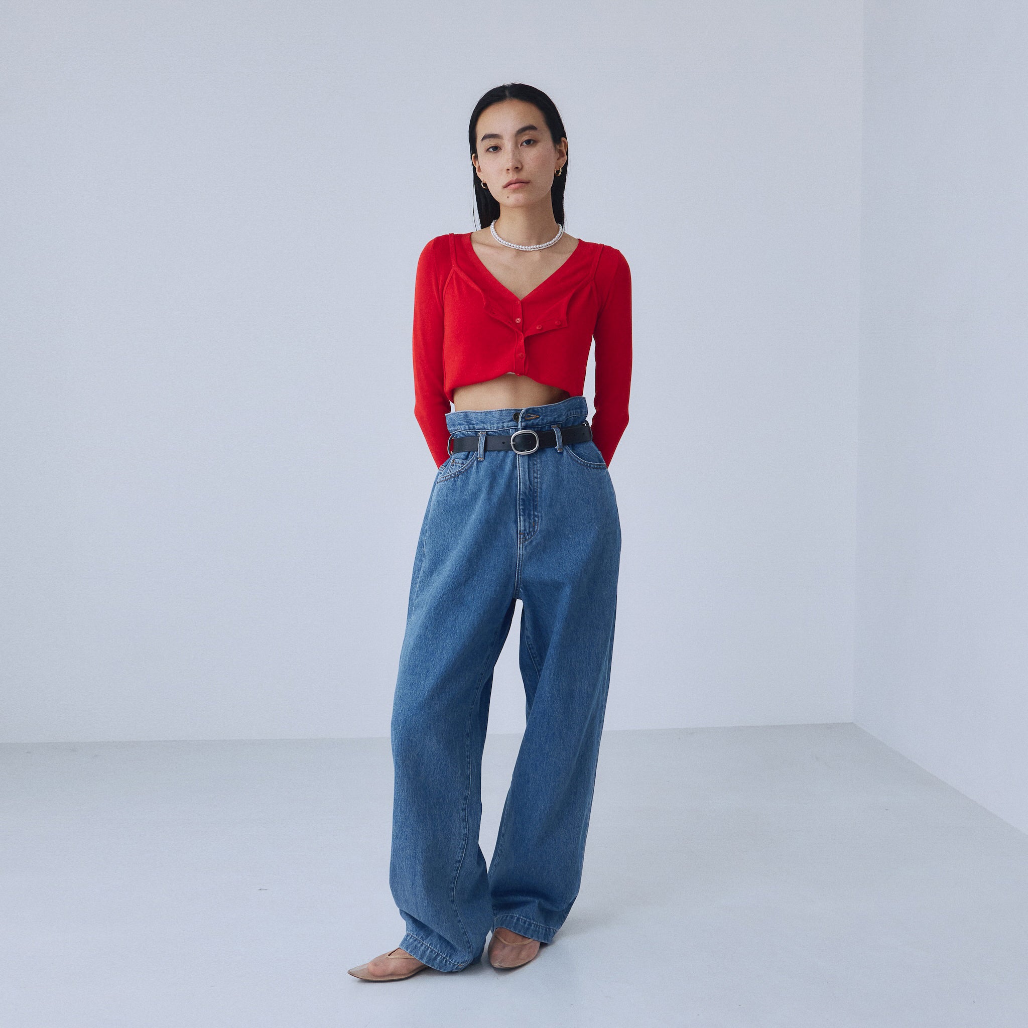 オーバーウエストワイドデニム SRN05