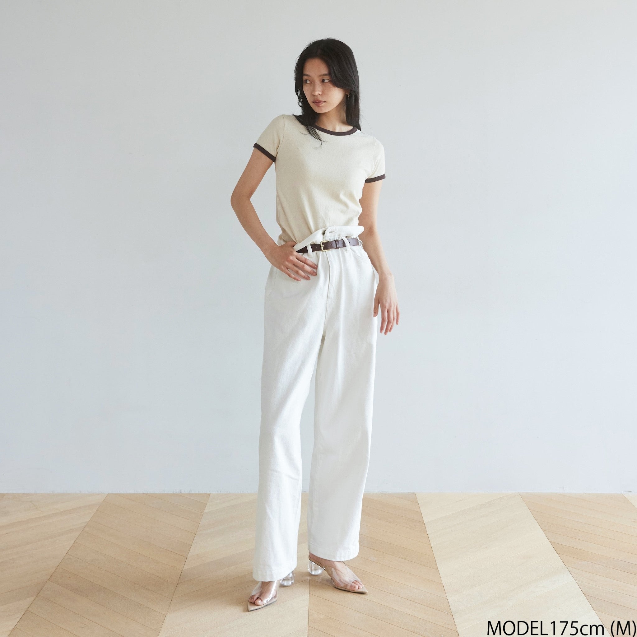 Over-waist wide denim SRN05
