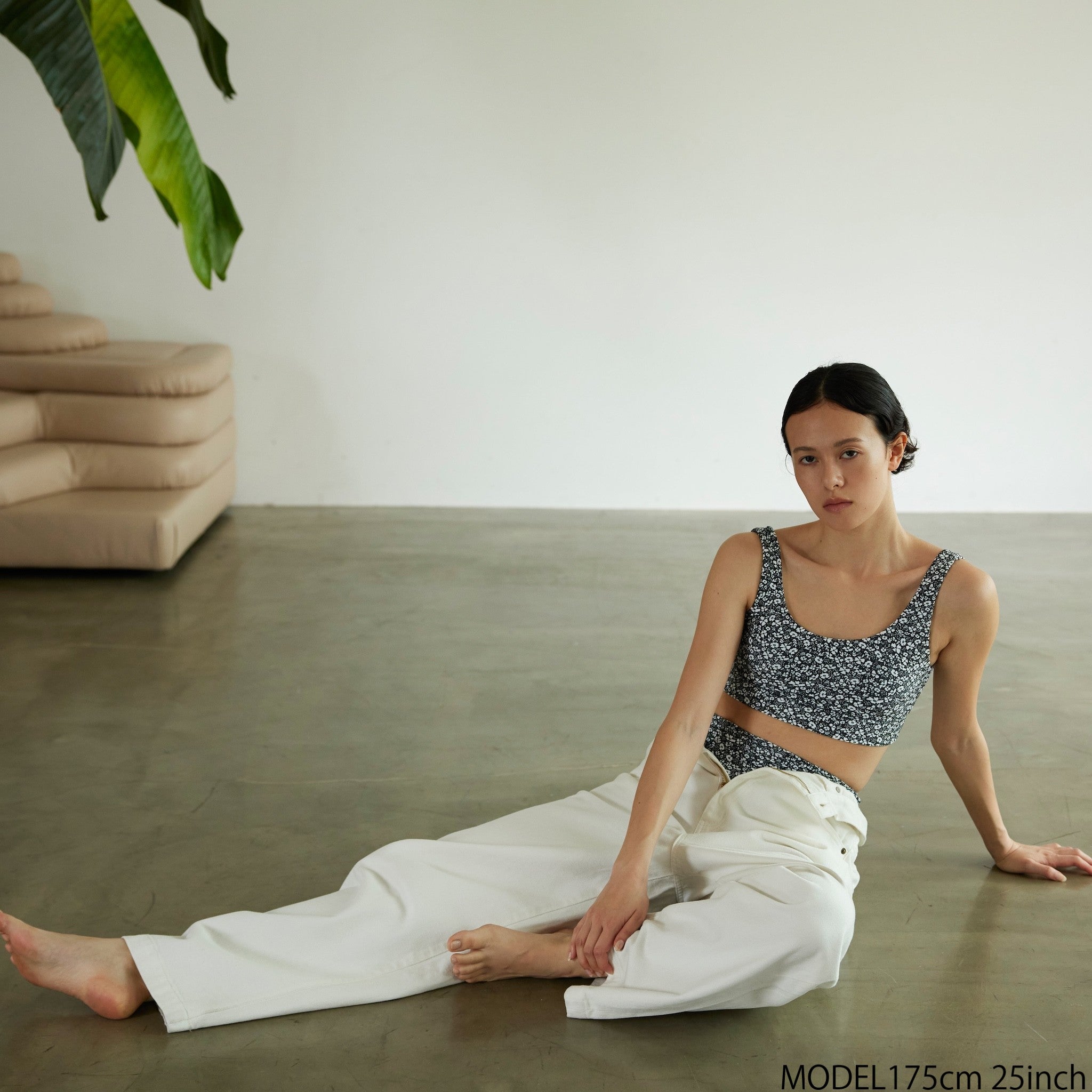 Over-waist wide denim SRN05