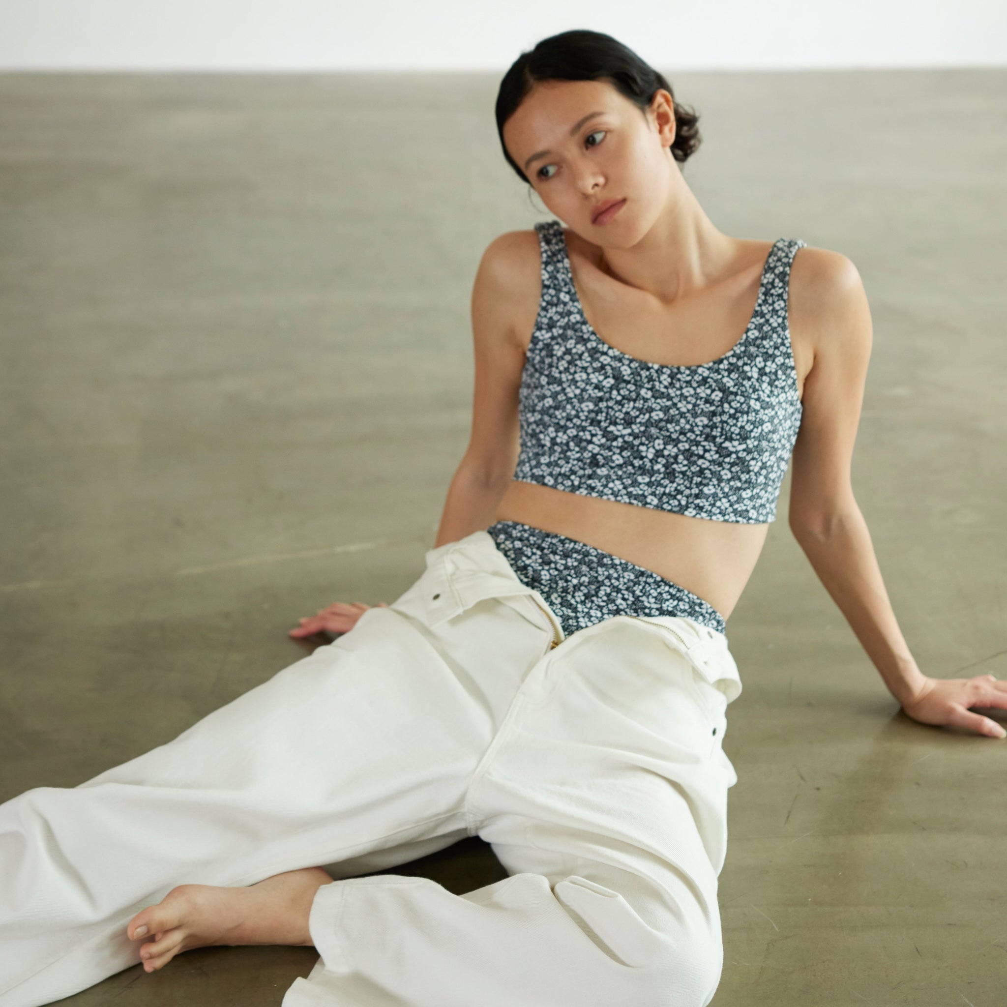 Over-waist wide denim SRN05