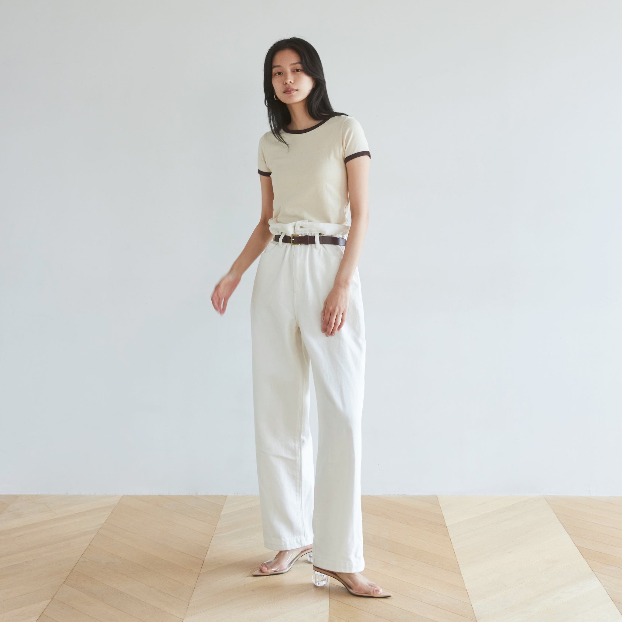 Over-waist wide denim SRN05
