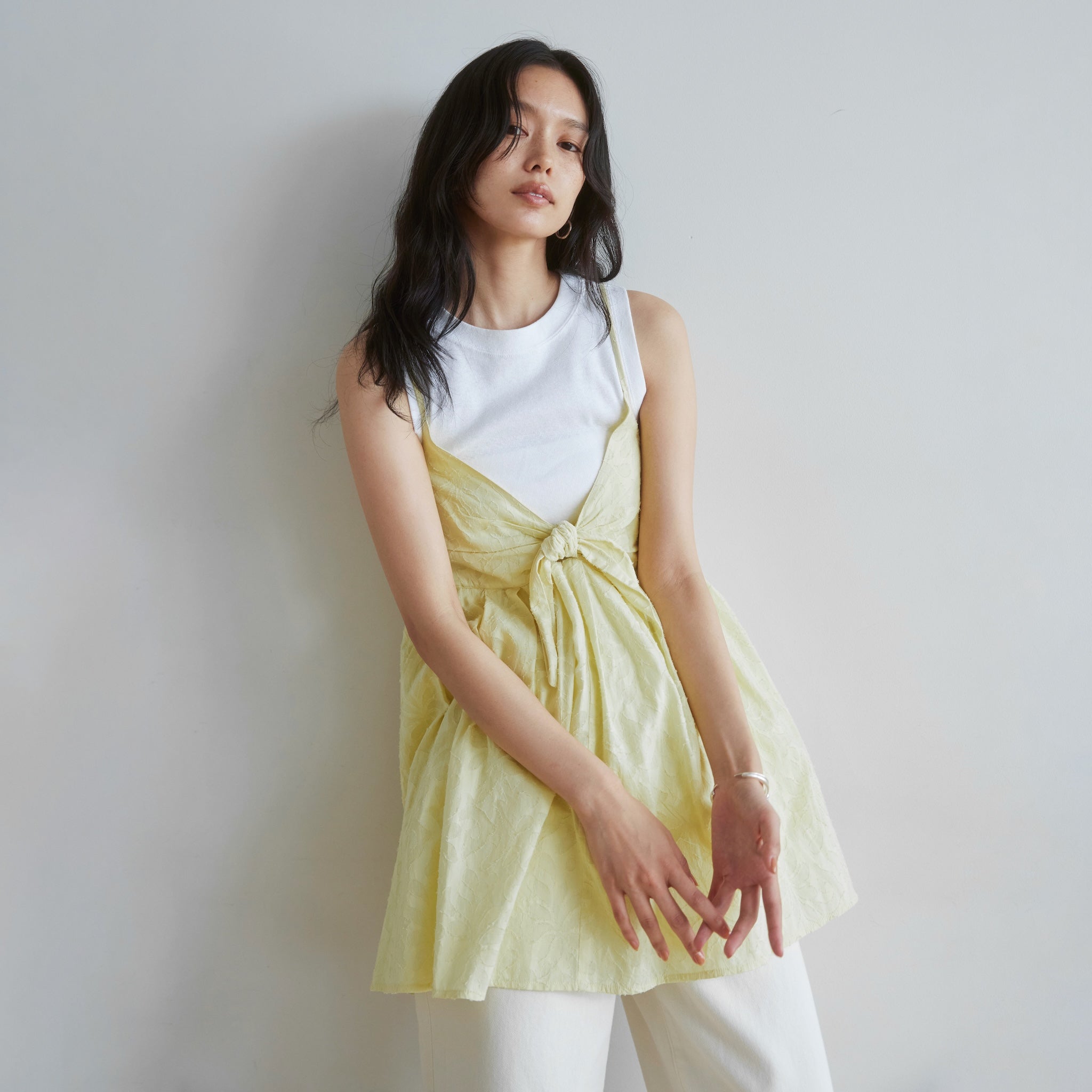 Cut jacquard tunic cami