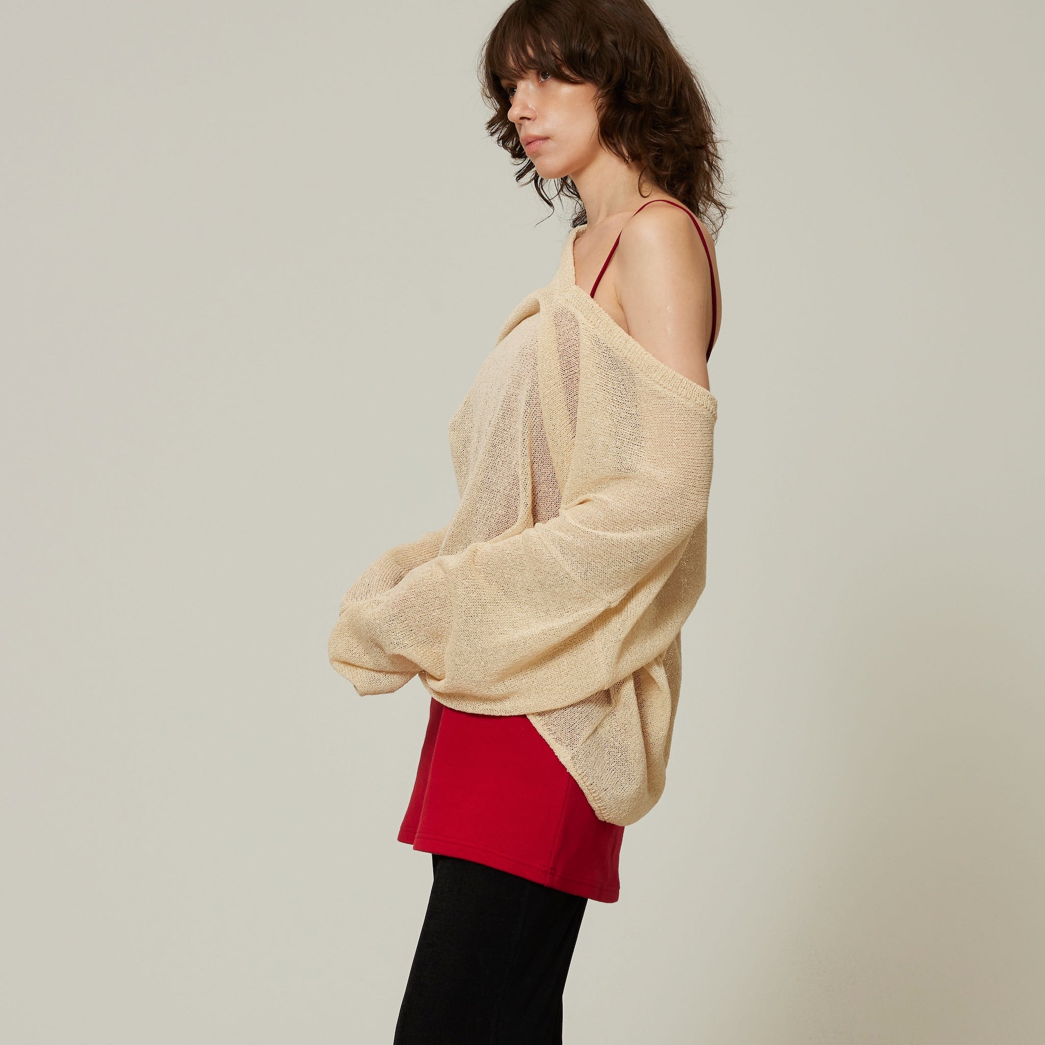 PAPER KNIT 2wayルーズトップス