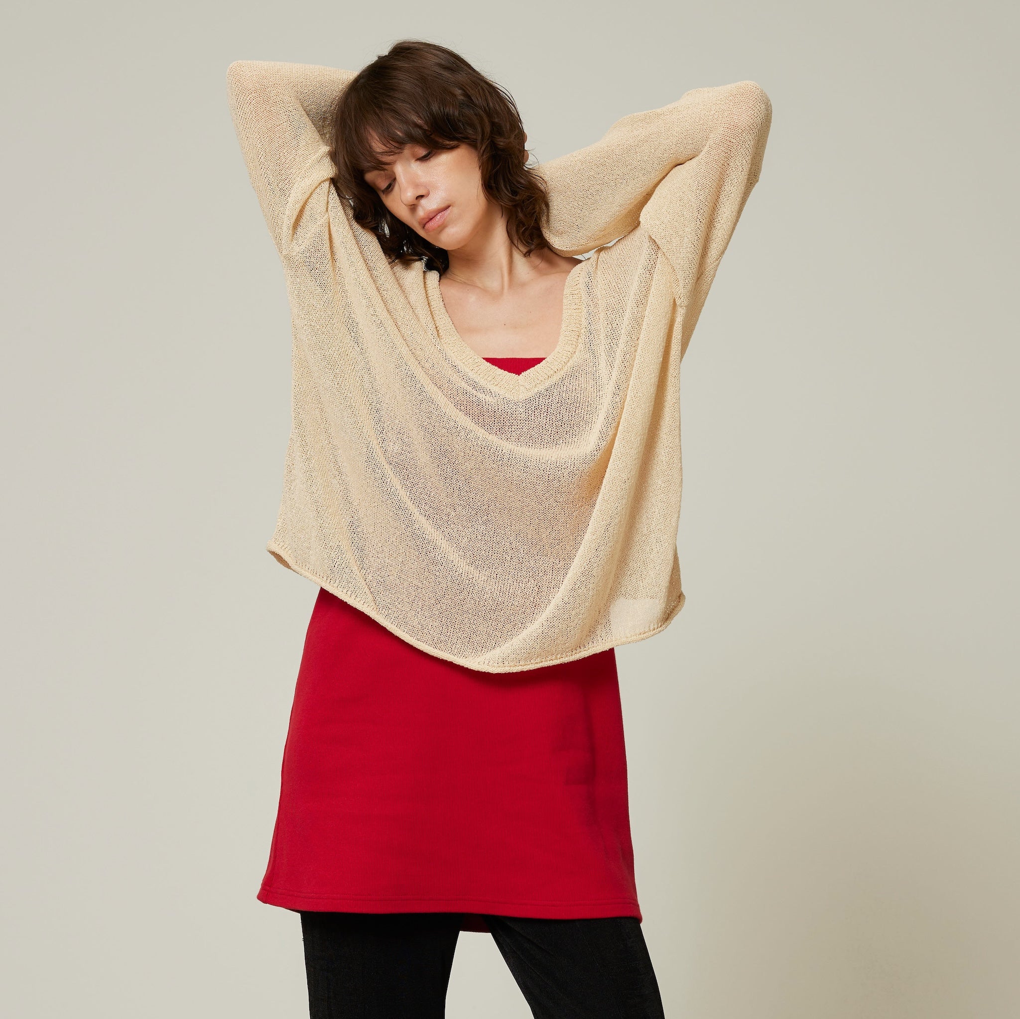 PAPER KNIT 2wayルーズトップス