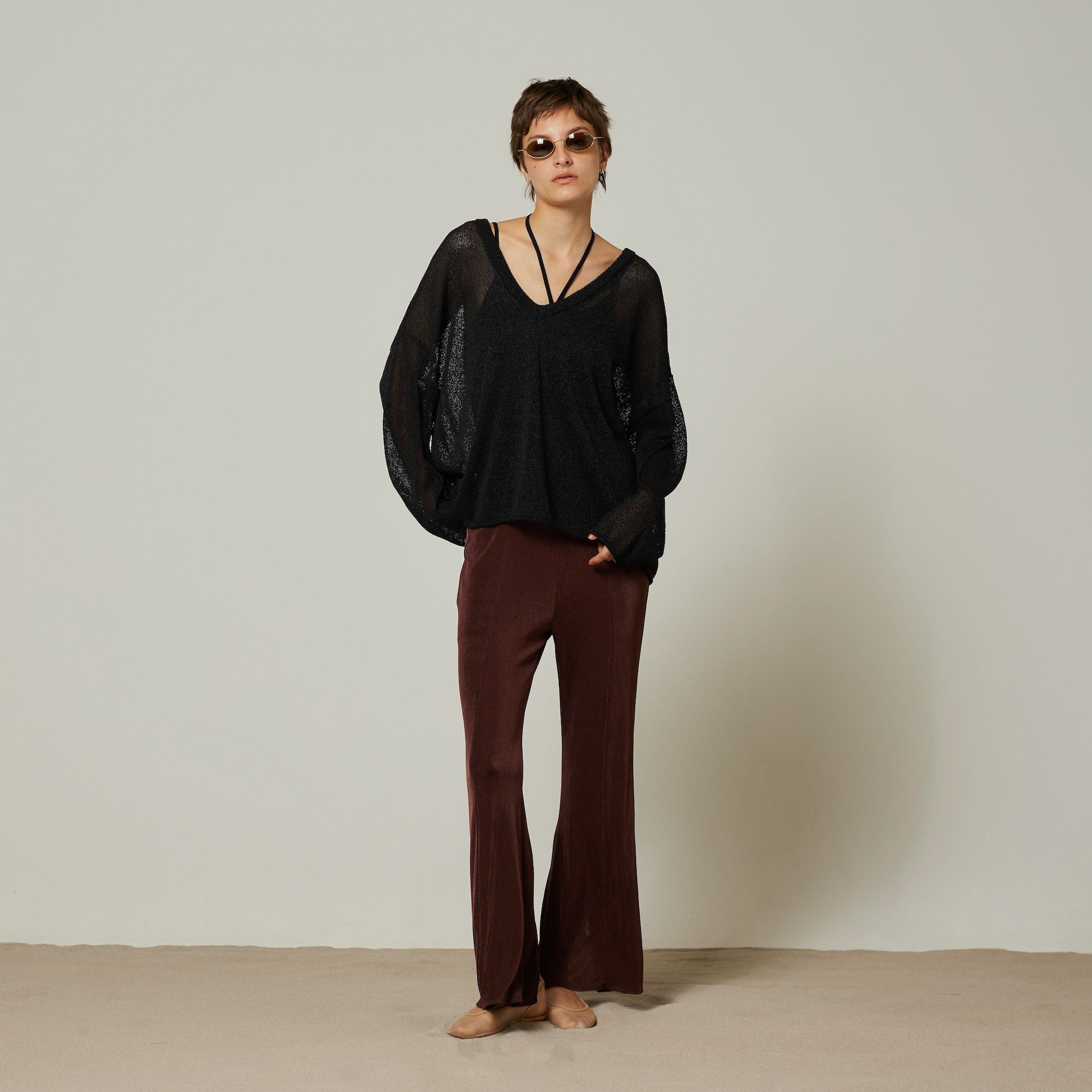 PAPER KNIT 2wayルーズトップス