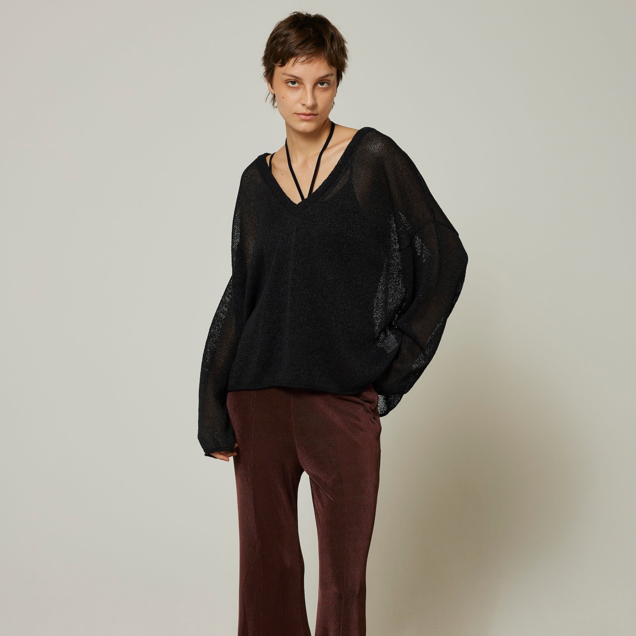 PAPER KNIT 2wayルーズトップス