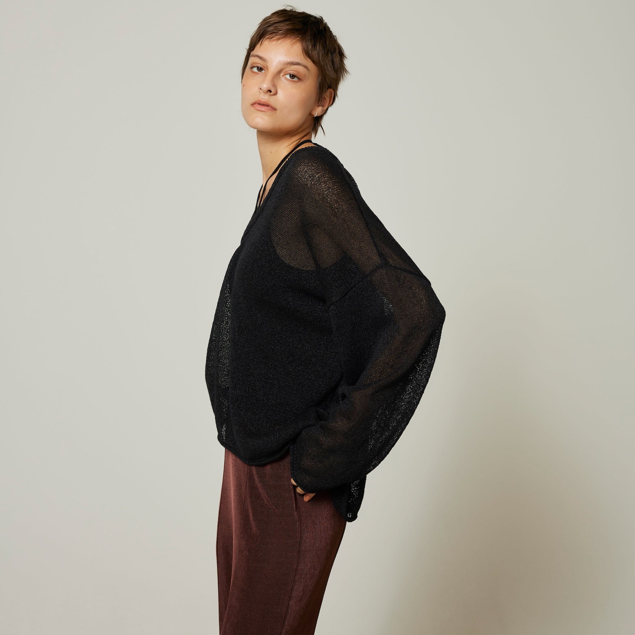 PAPER KNIT 2wayルーズトップス