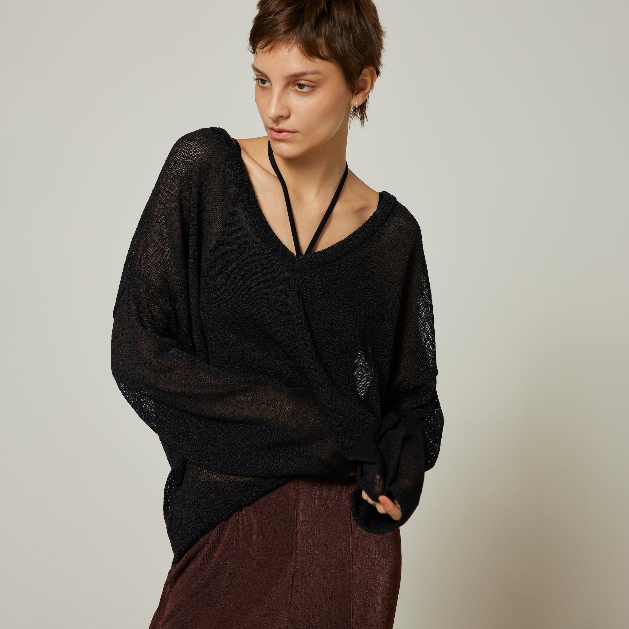 PAPER KNIT 2wayルーズトップス