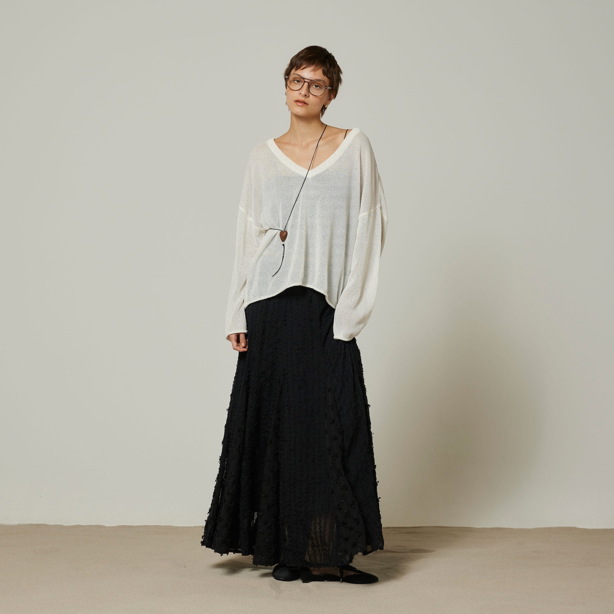 PAPER KNIT 2wayルーズトップス