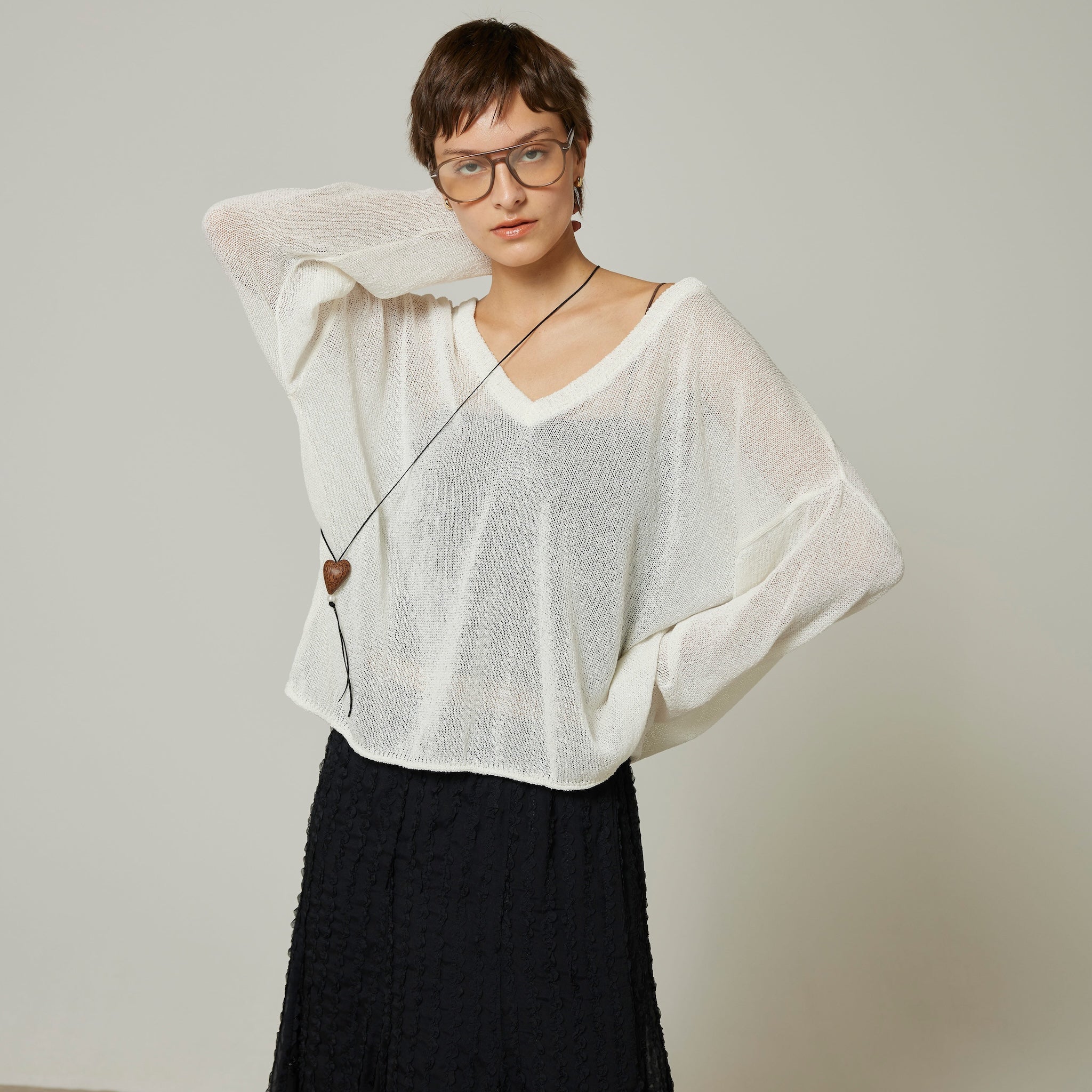 PAPER KNIT 2wayルーズトップス