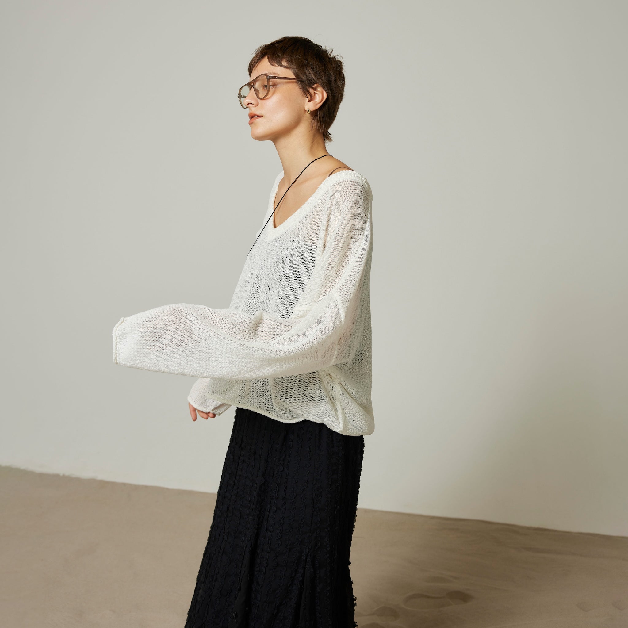 PAPER KNIT 2wayルーズトップス