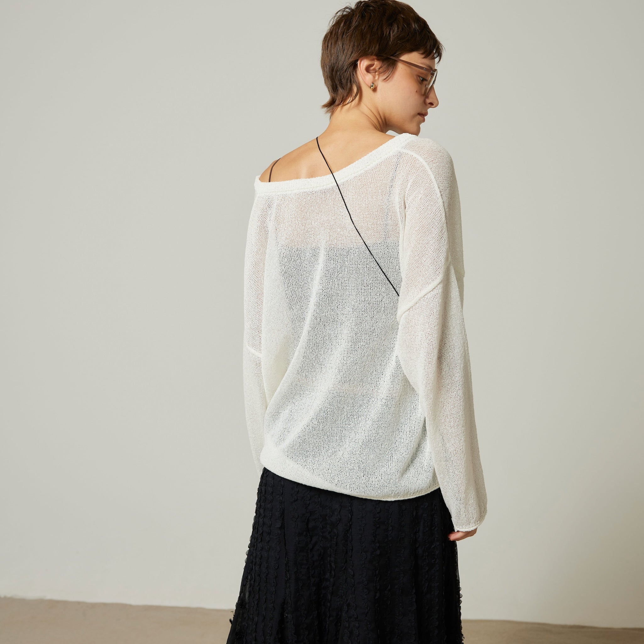 PAPER KNIT 2wayルーズトップス