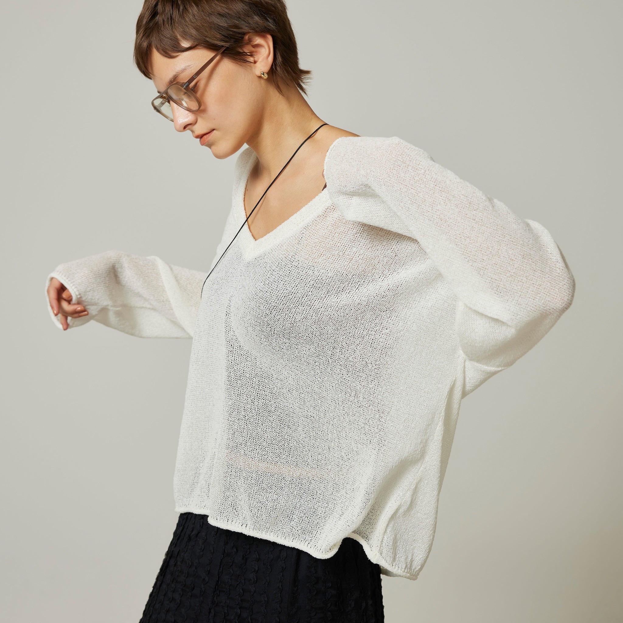 PAPER KNIT 2wayルーズトップス