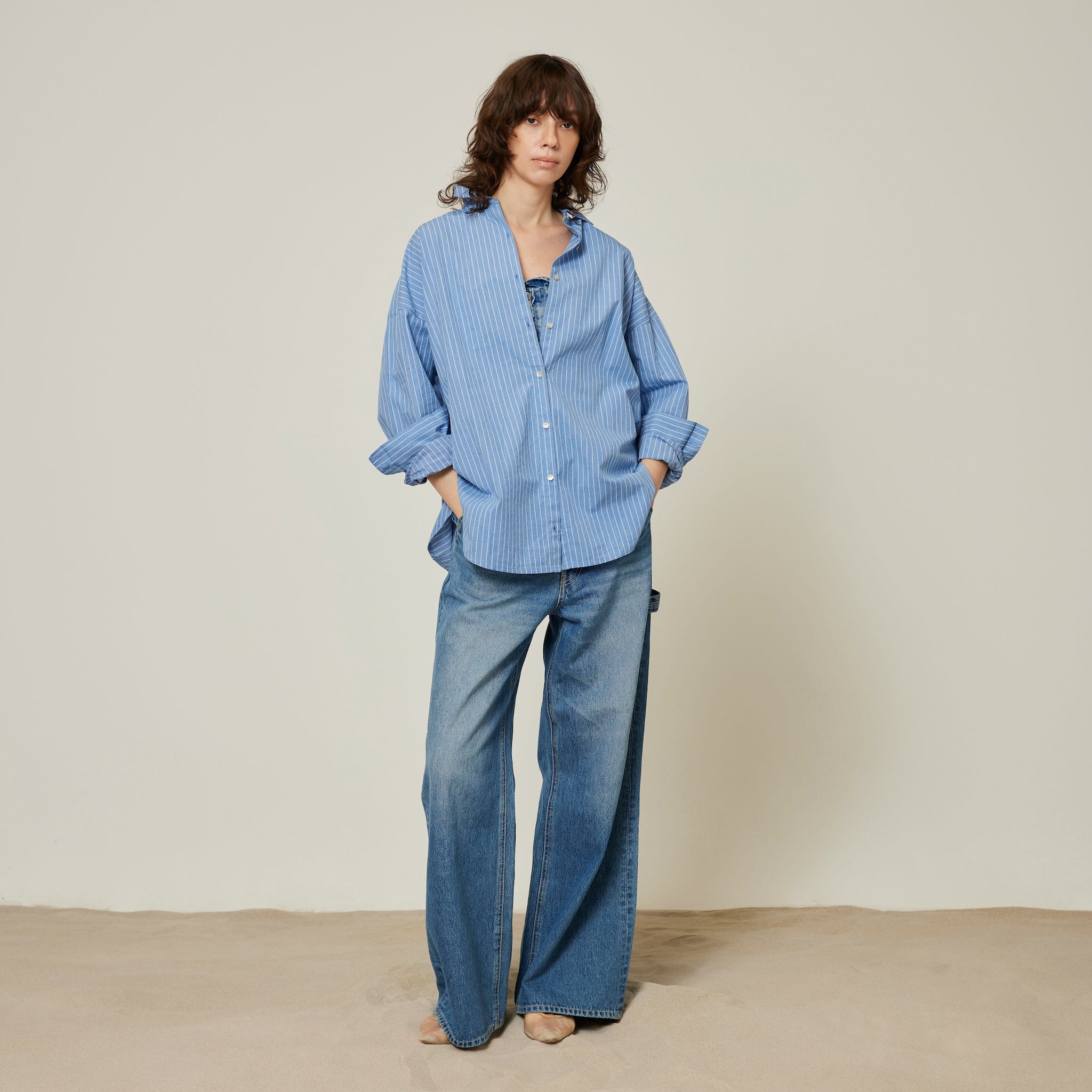 ECO FABRICコットンルーズシャツ