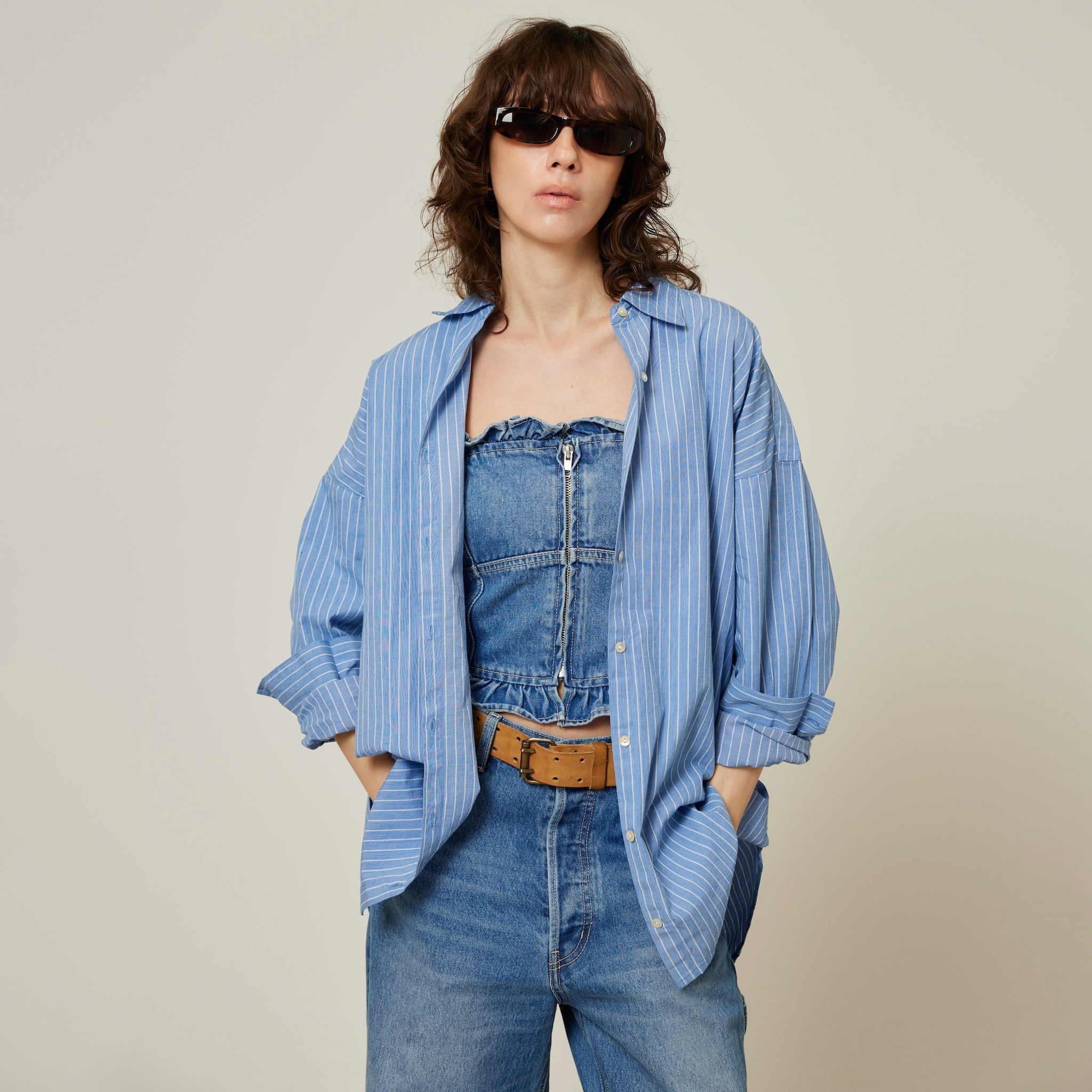 ECO FABRICコットンルーズシャツ