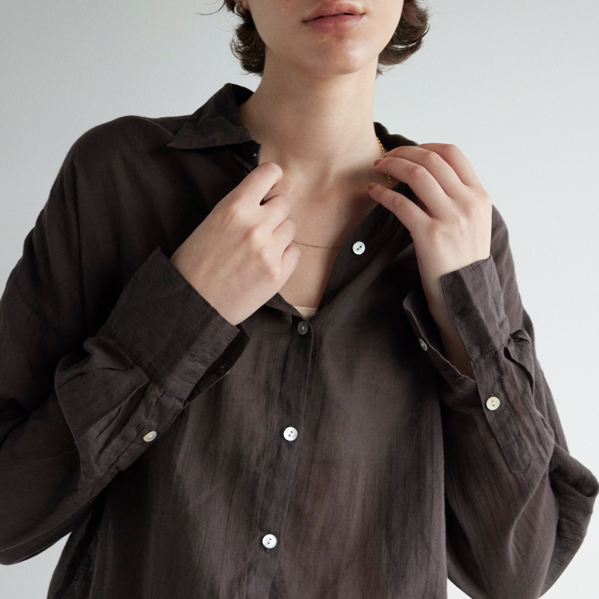 ECO FABRICコットンルーズシャツ