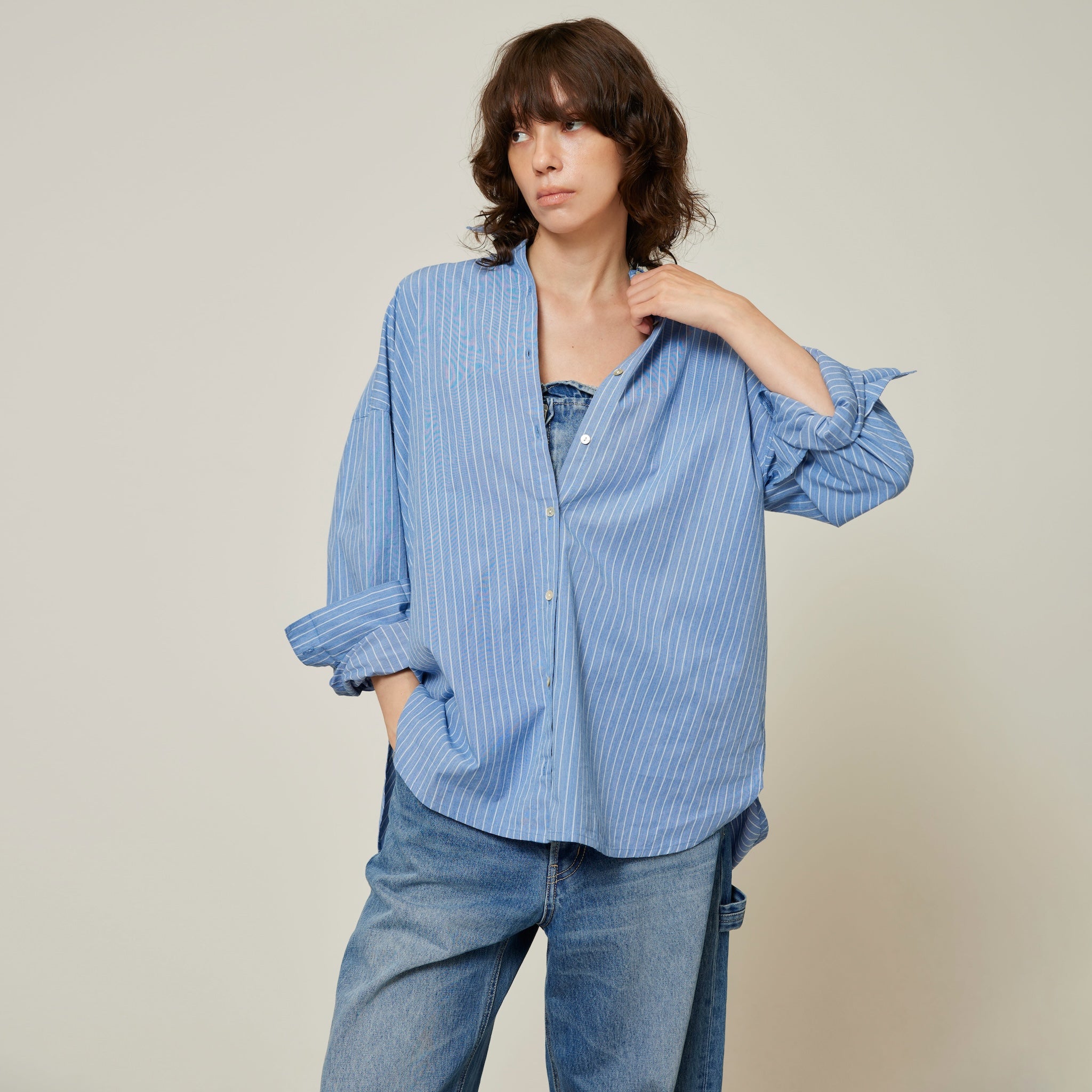 ECO FABRICコットンルーズシャツ