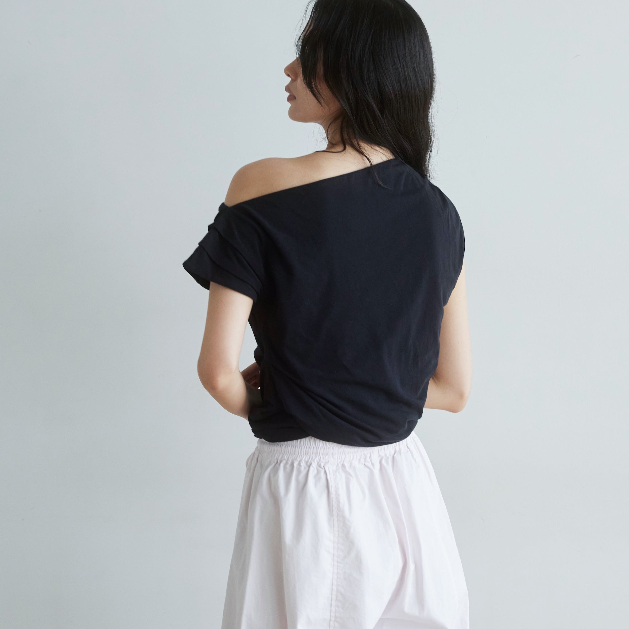 Stretch Light Cotton Asymmetric Top