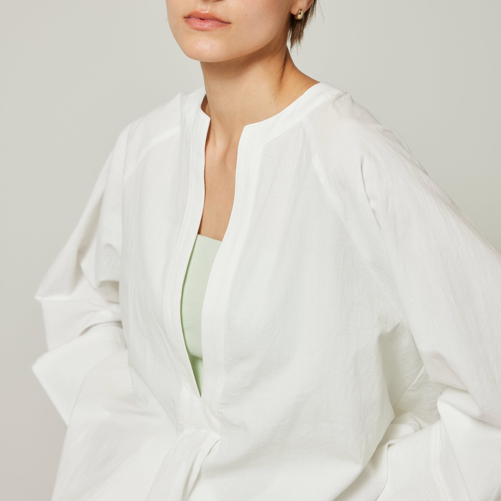 Cotton Washプルオーバーチュニックシャツ