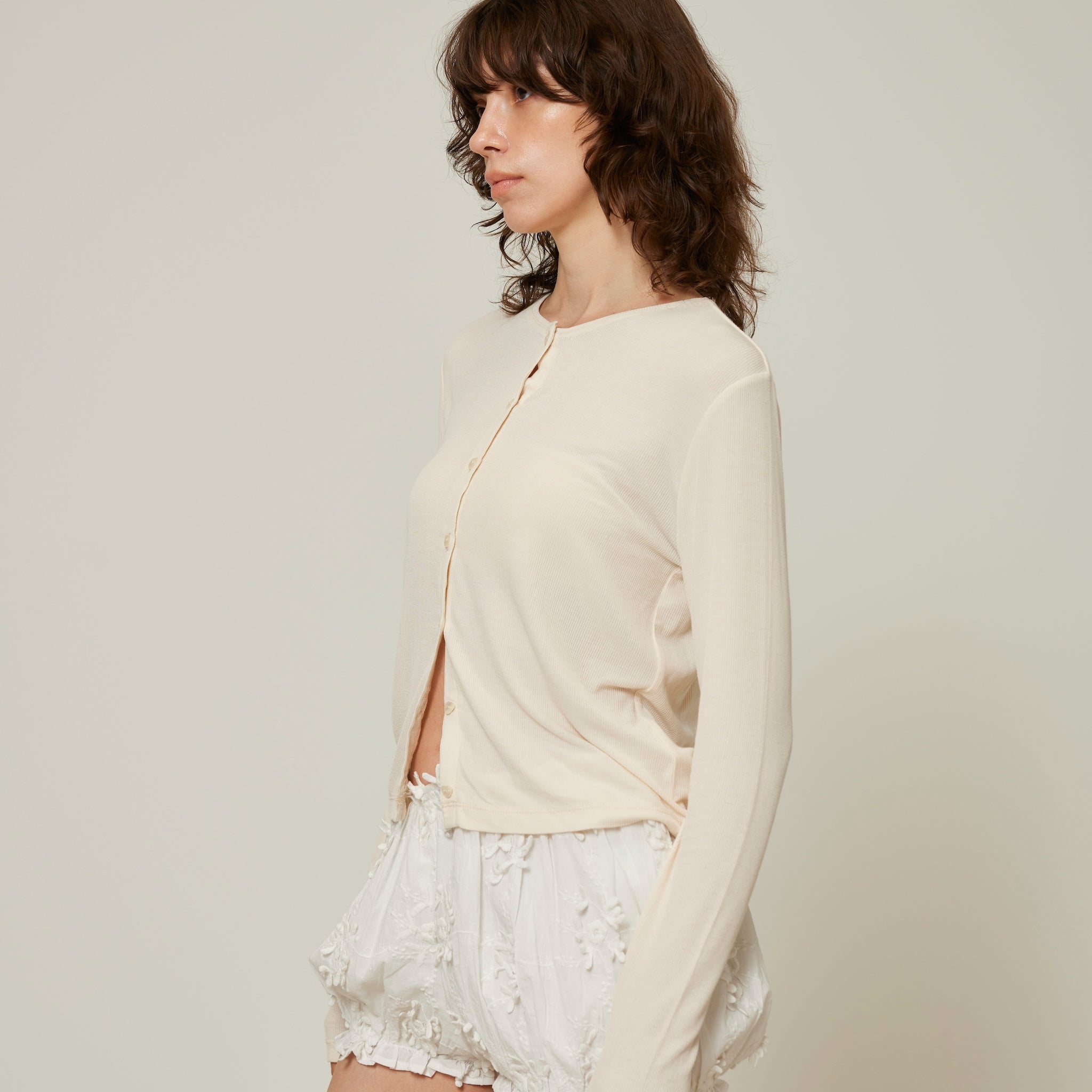 Sheer RIB 2wayカーディガン