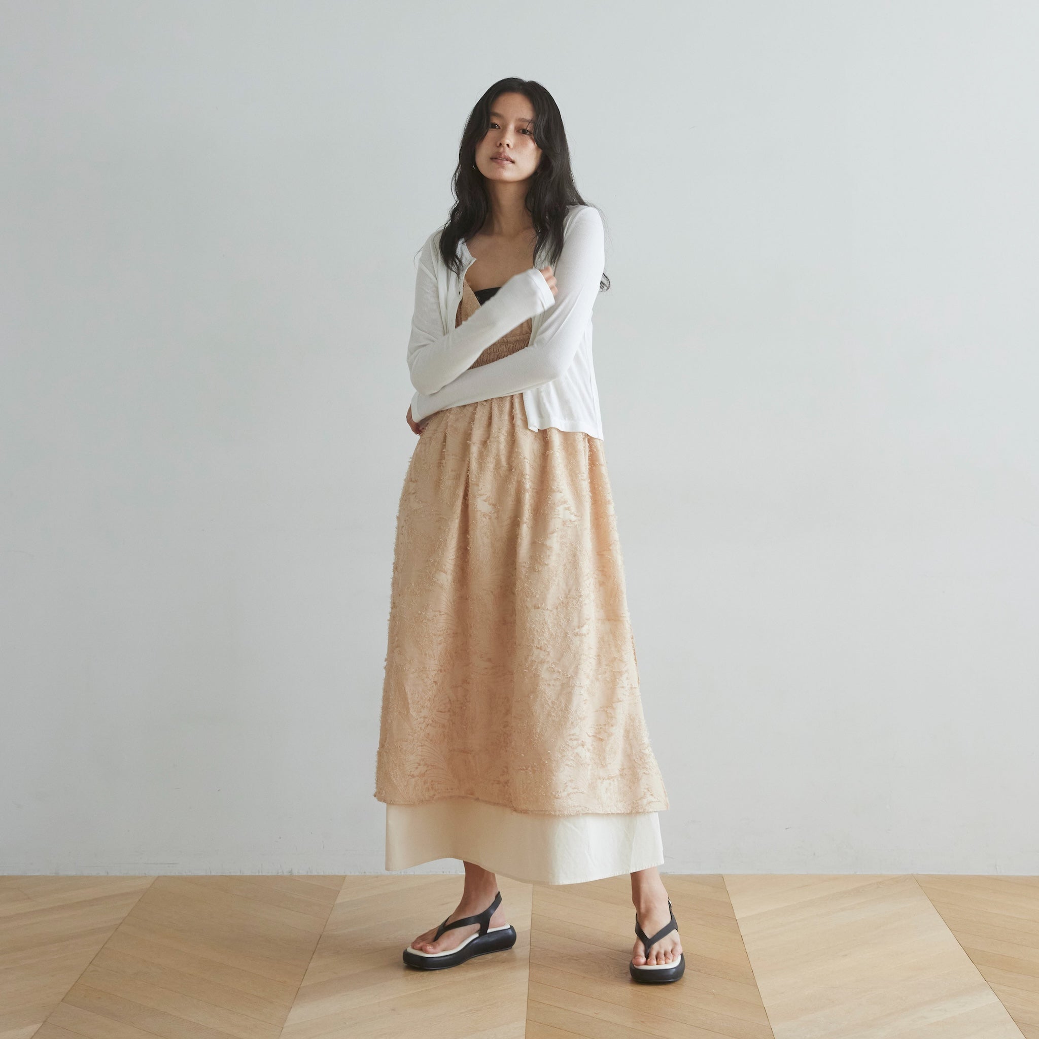 Sheer RIB 2wayカーディガン
