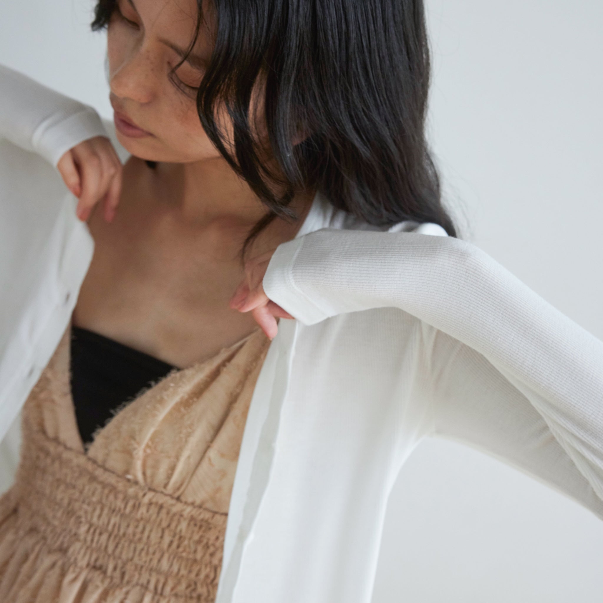 Sheer RIB 2wayカーディガン