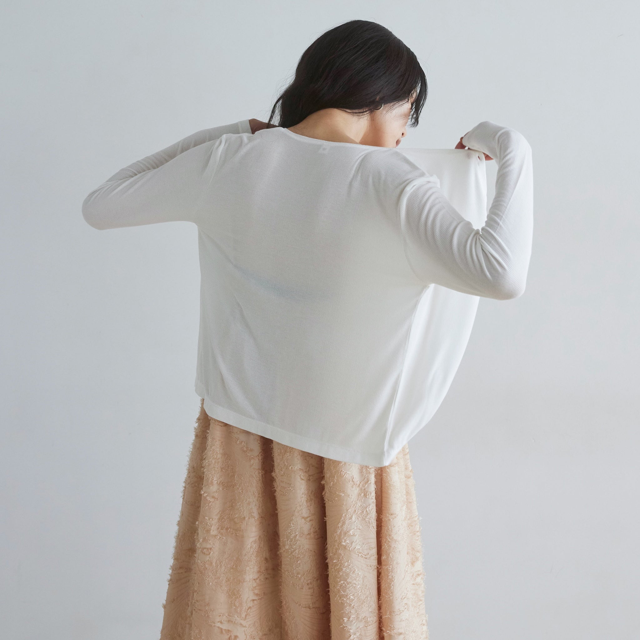 Sheer RIB 2wayカーディガン