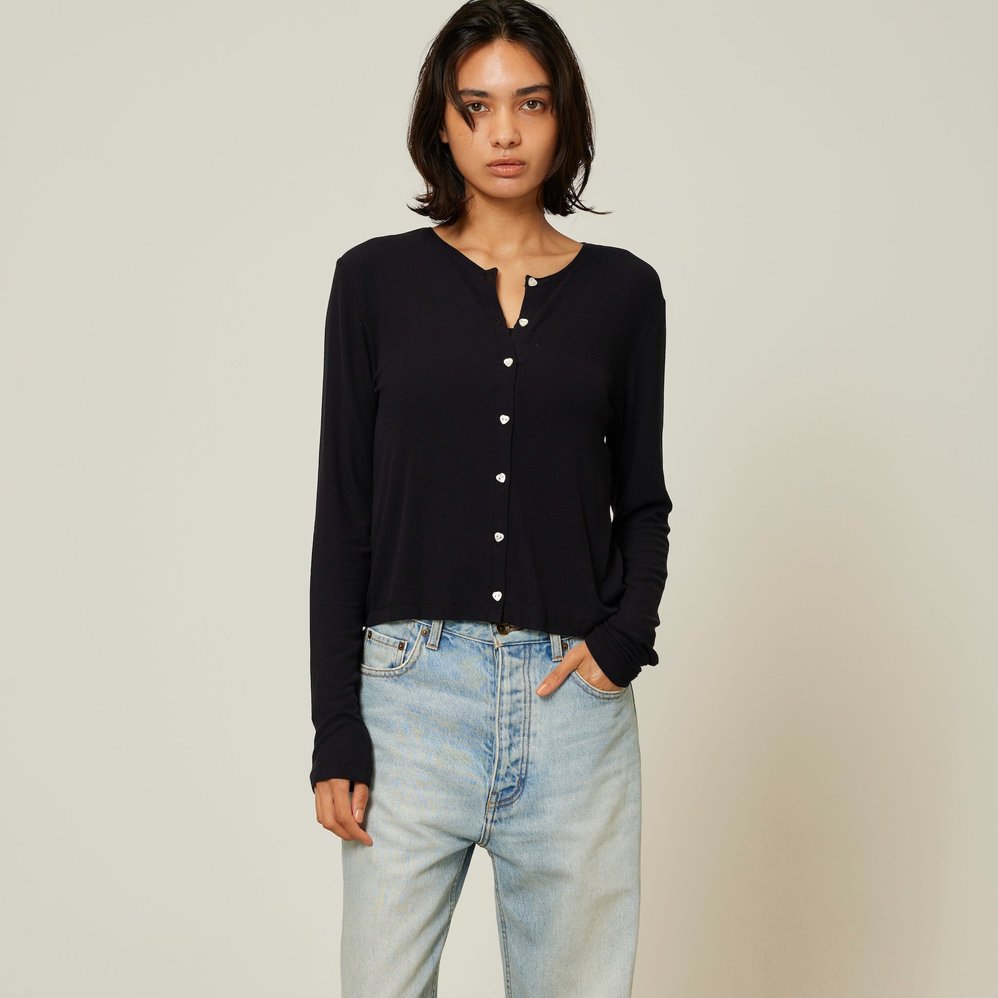 Sheer RIB 2wayカーディガン