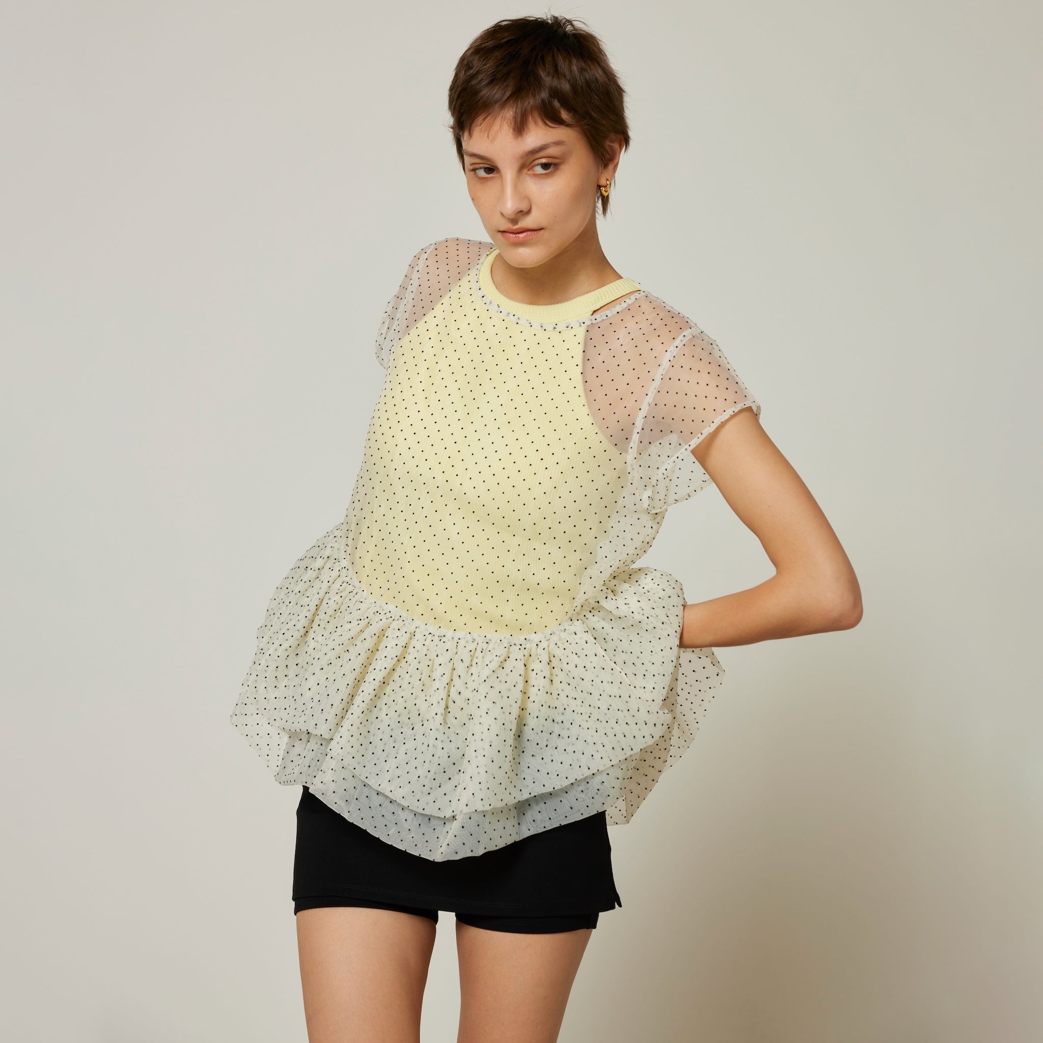 Organdy Double Balloon Top