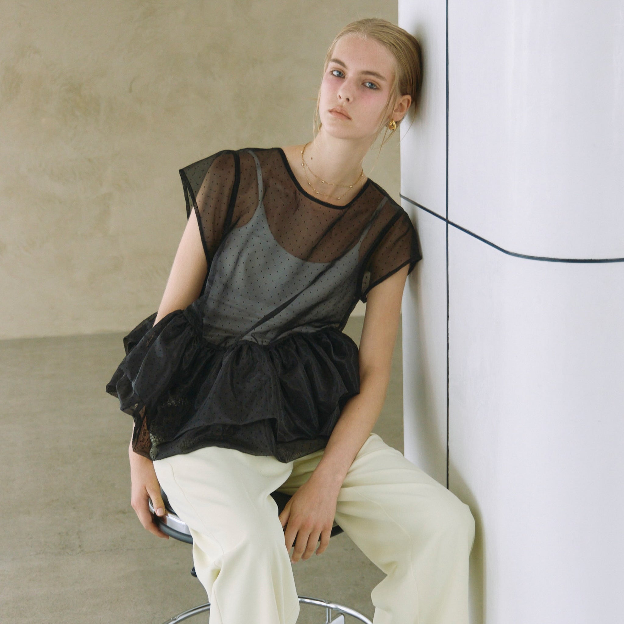 Organdy Double Balloon Top