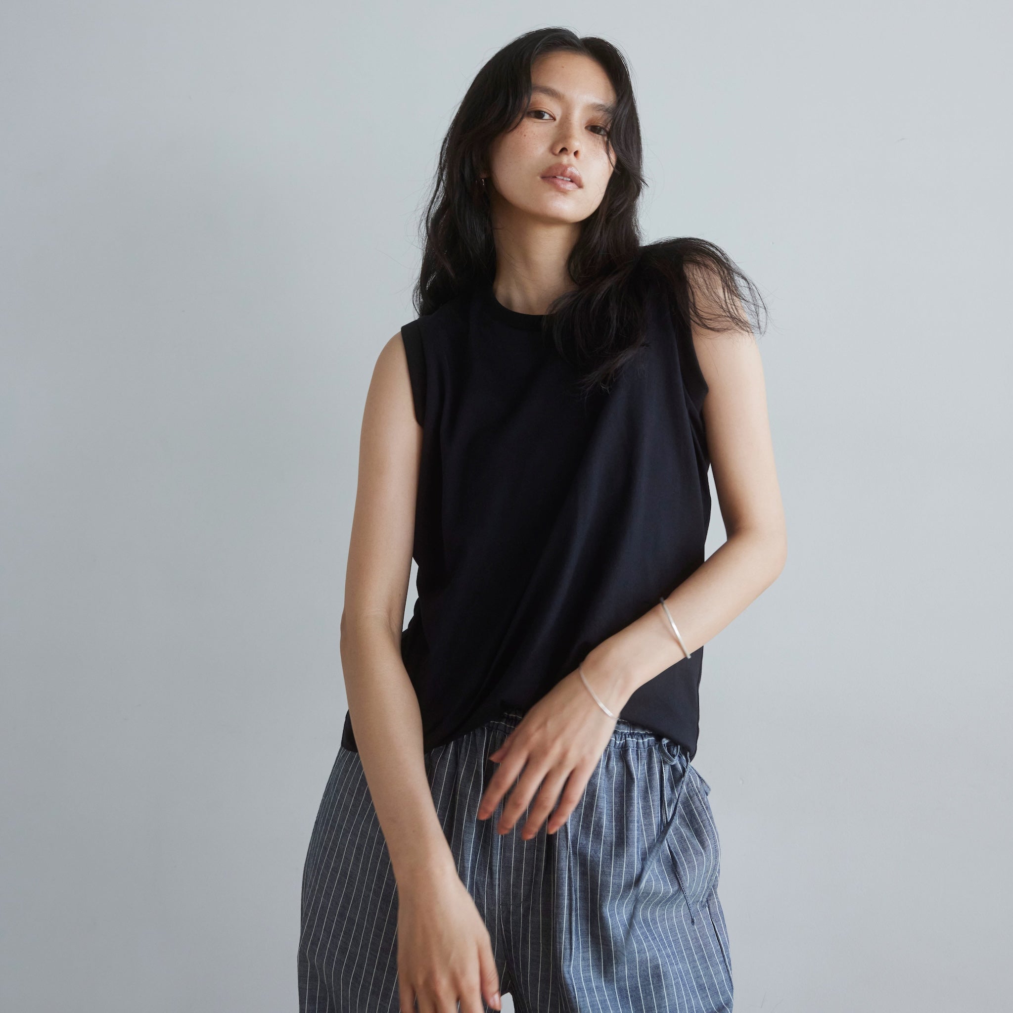 Mercerized cotton tank top