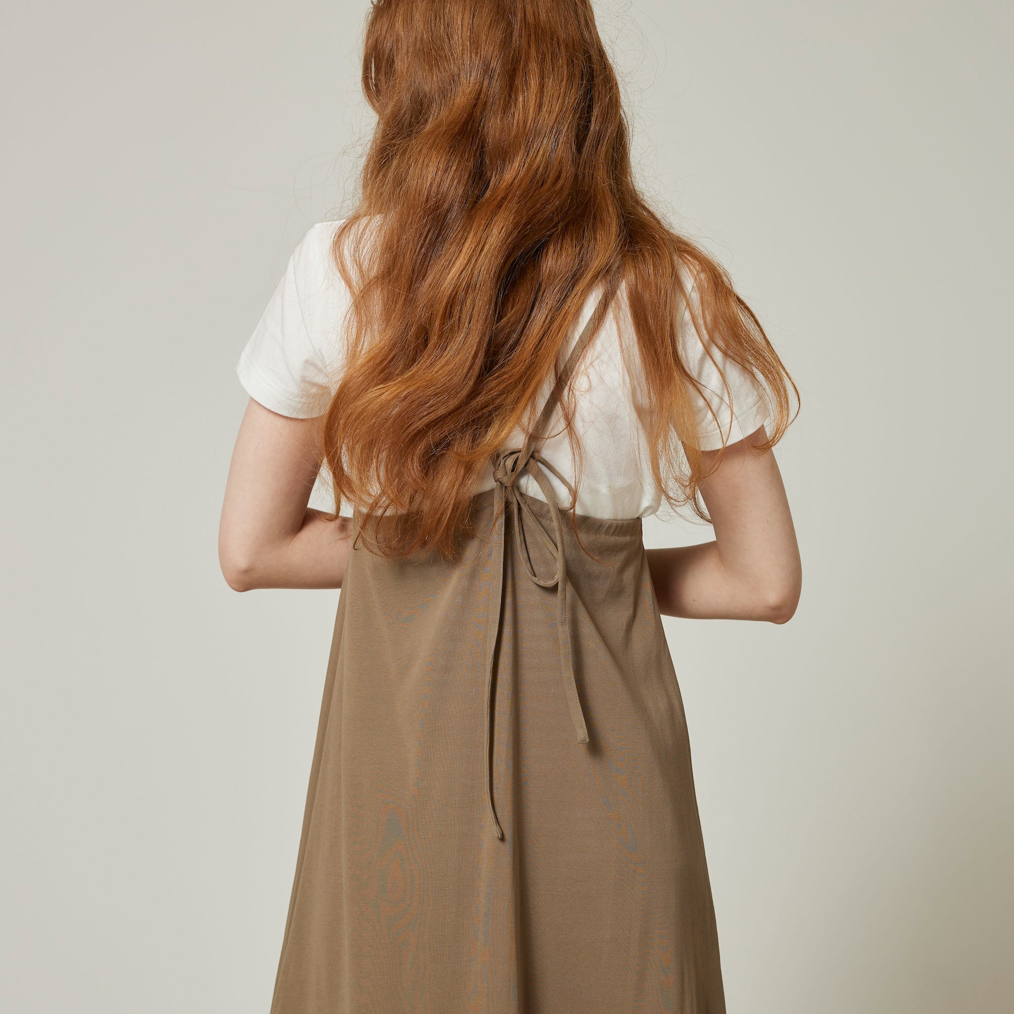Silk-satin cotton flare dress