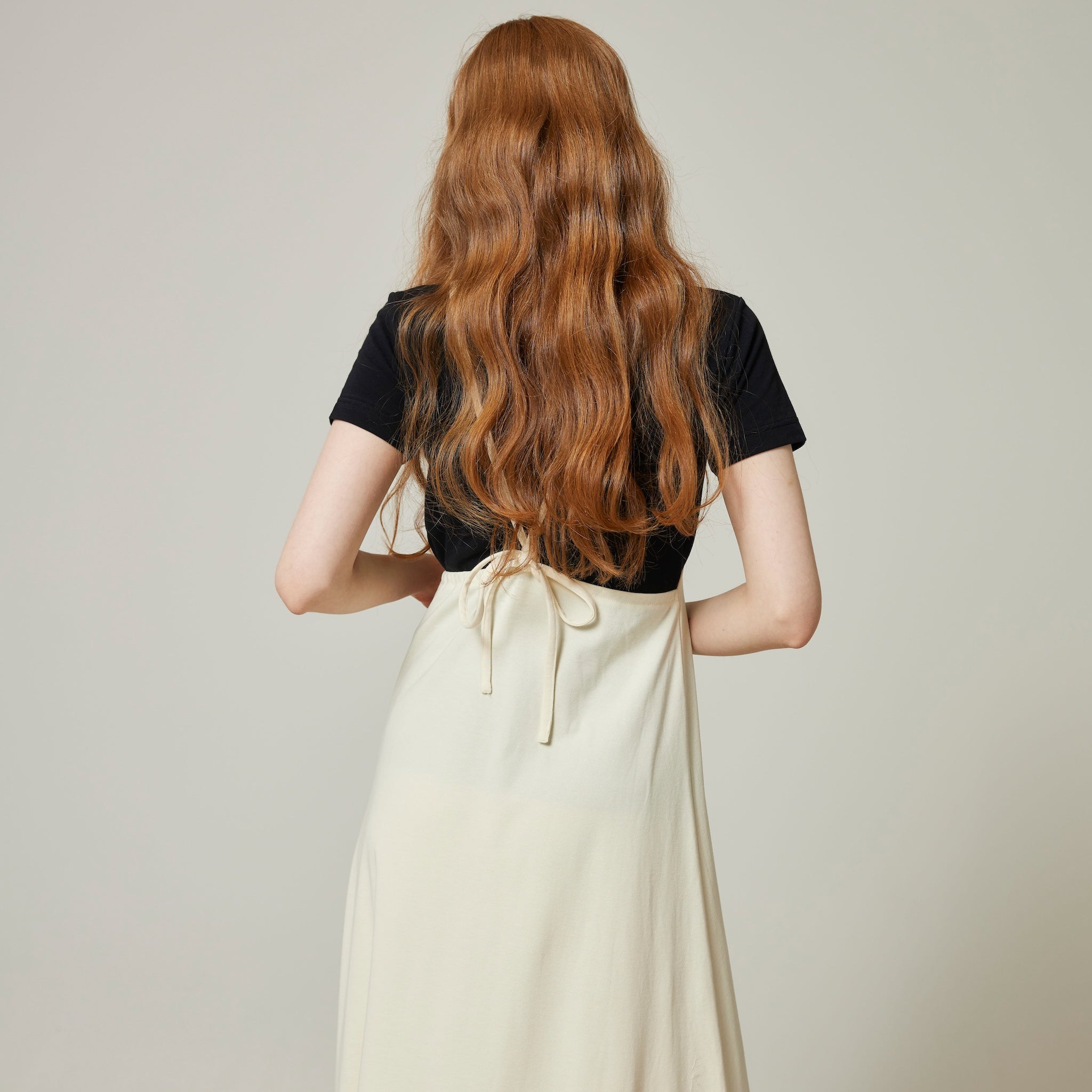 Silk-satin cotton flare dress