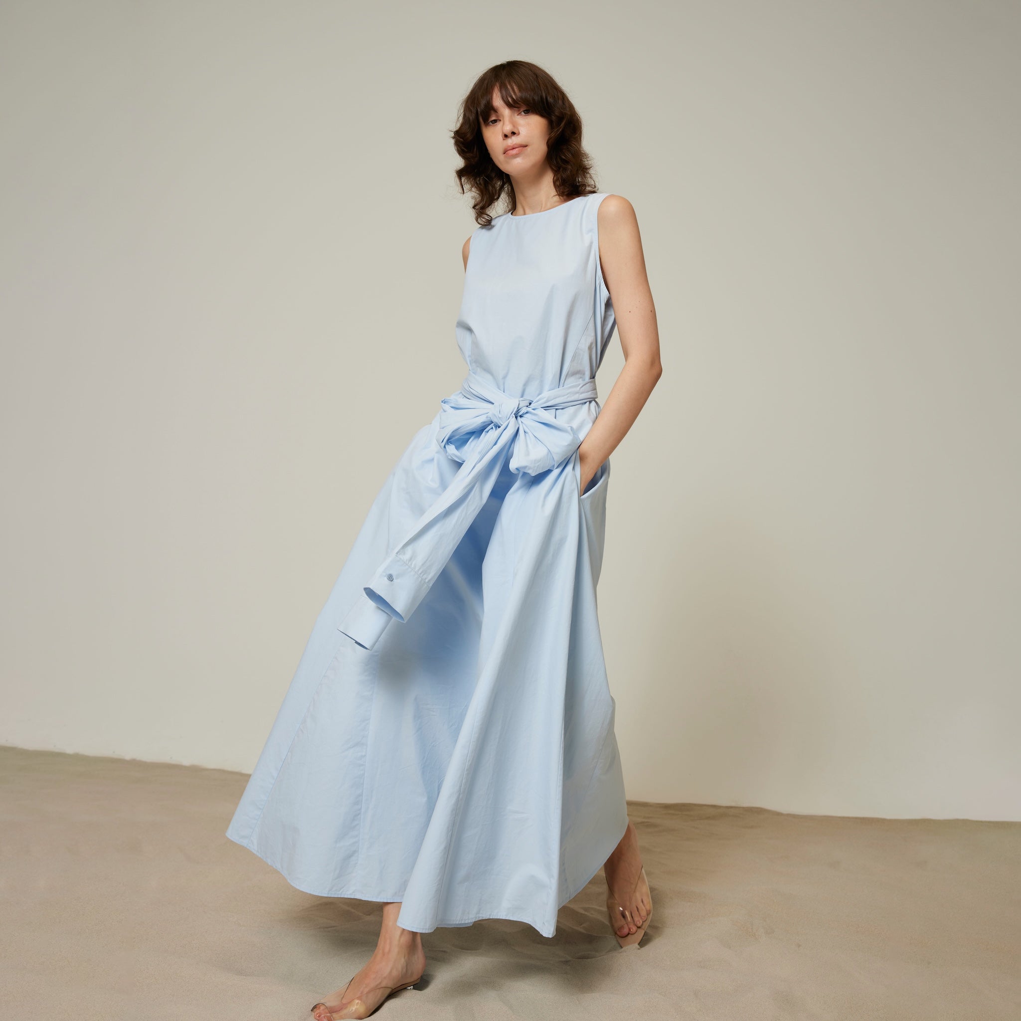 Ribbon Belt Flare Dress