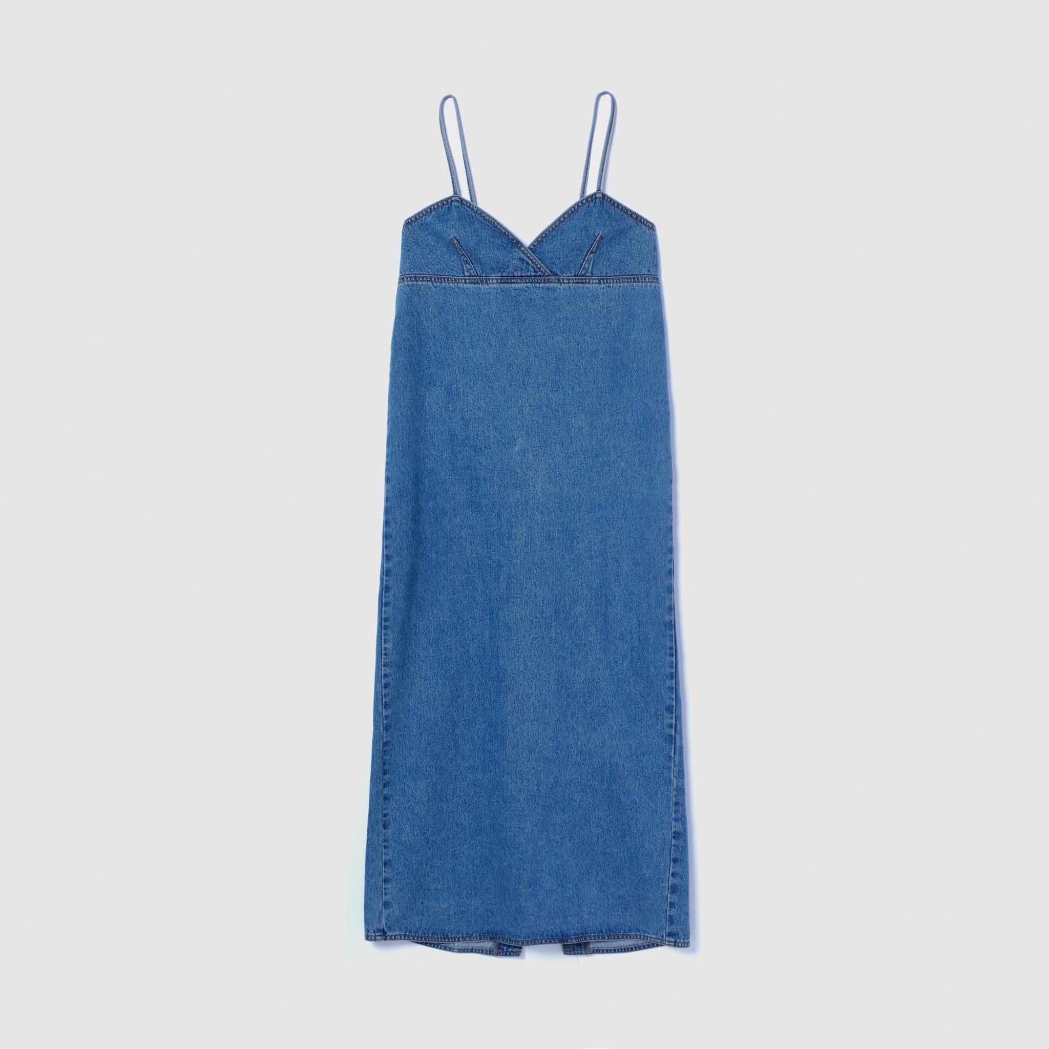 Denim bustier straight dress
