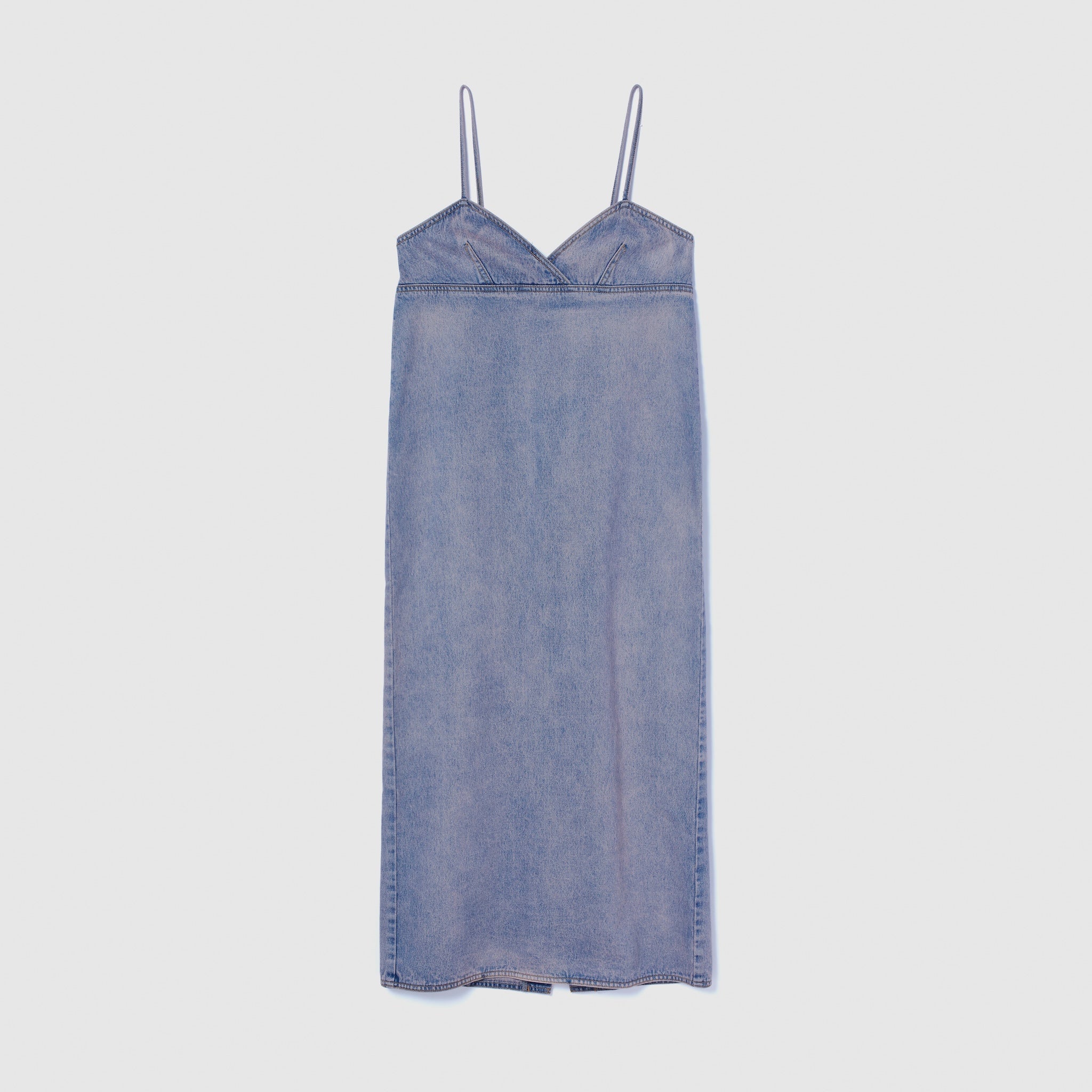 Denim bustier straight dress