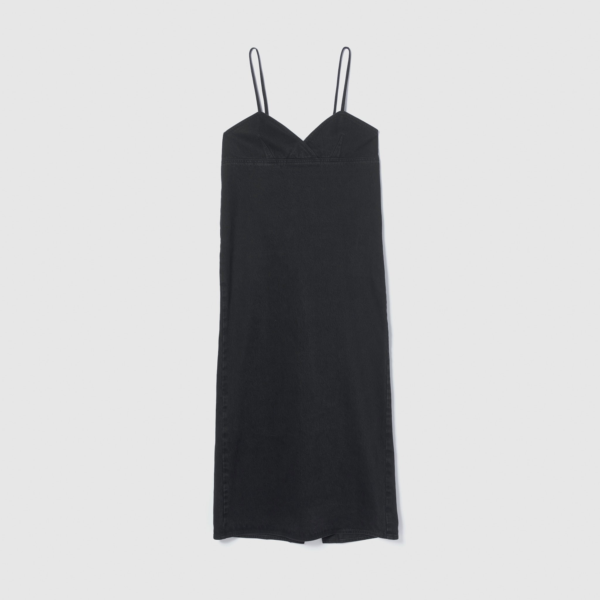 Denim bustier straight dress