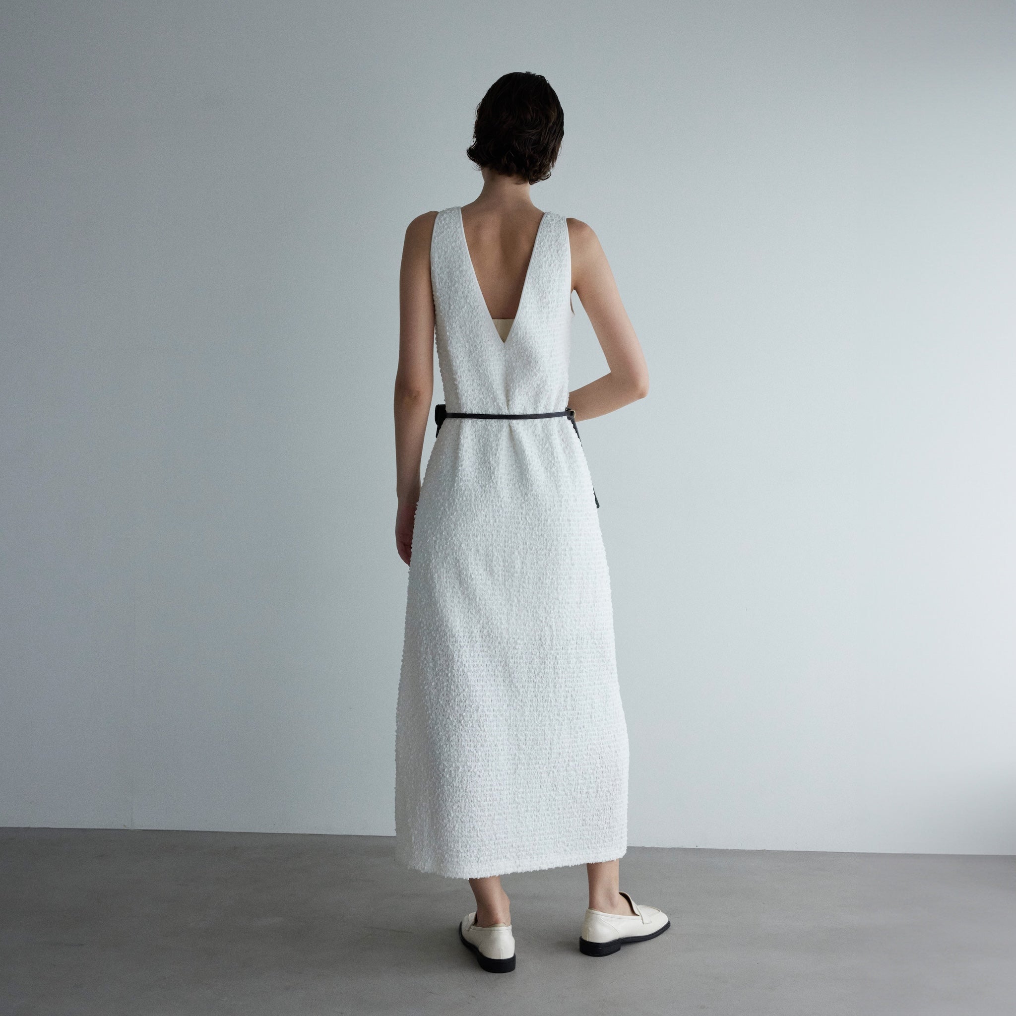 Popcorn shirred dress