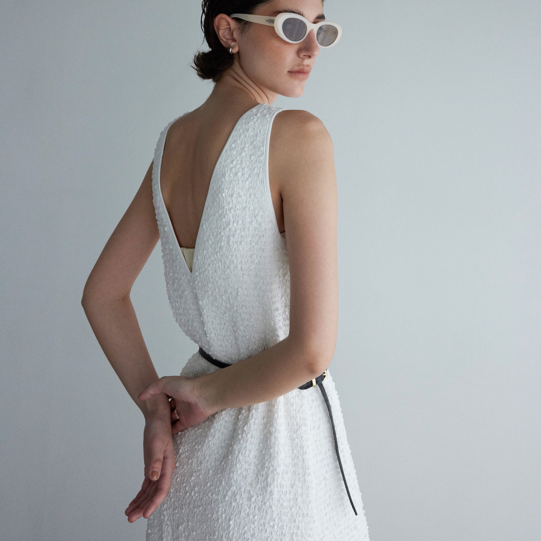 Popcorn shirred dress