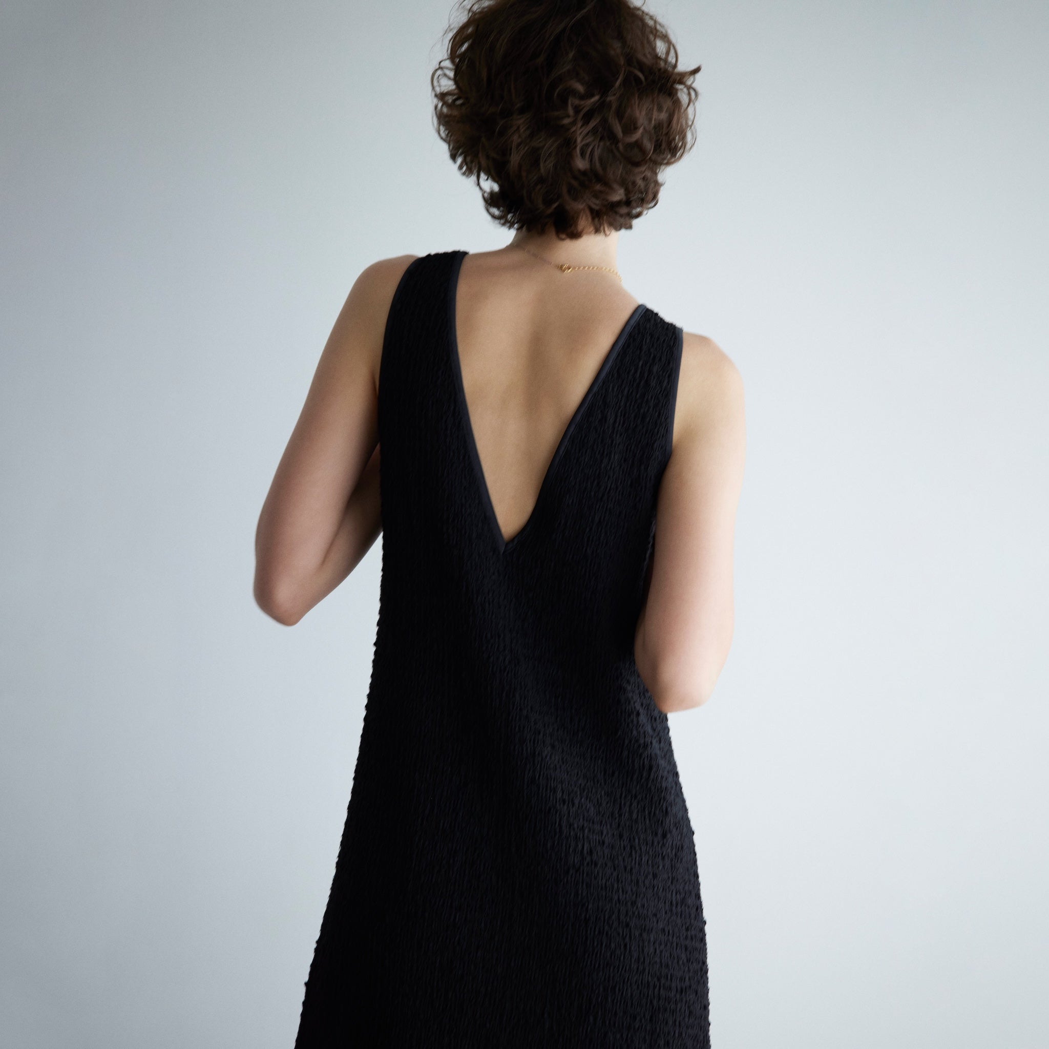 Popcorn shirred dress