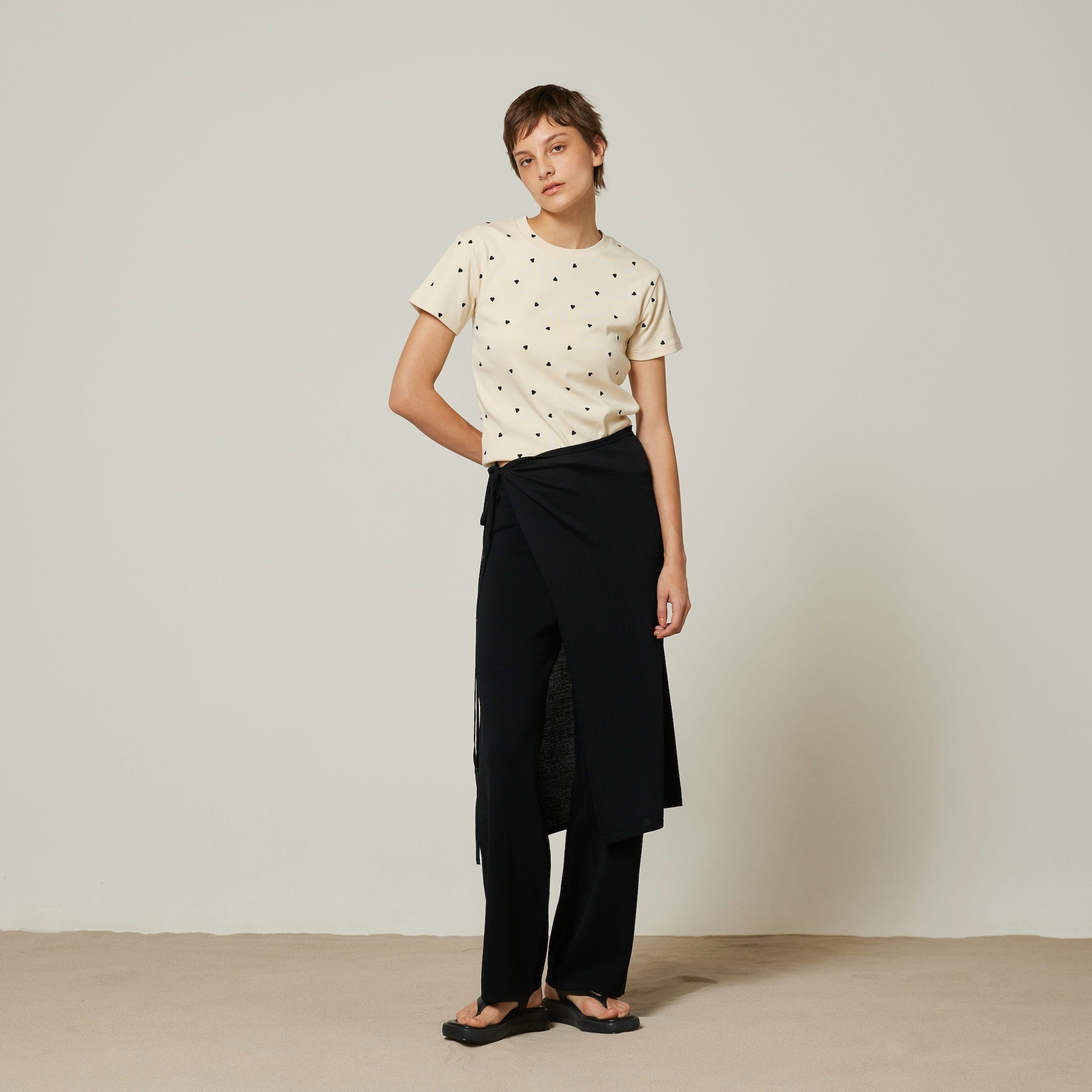 Wrapスカーフニットパンツ