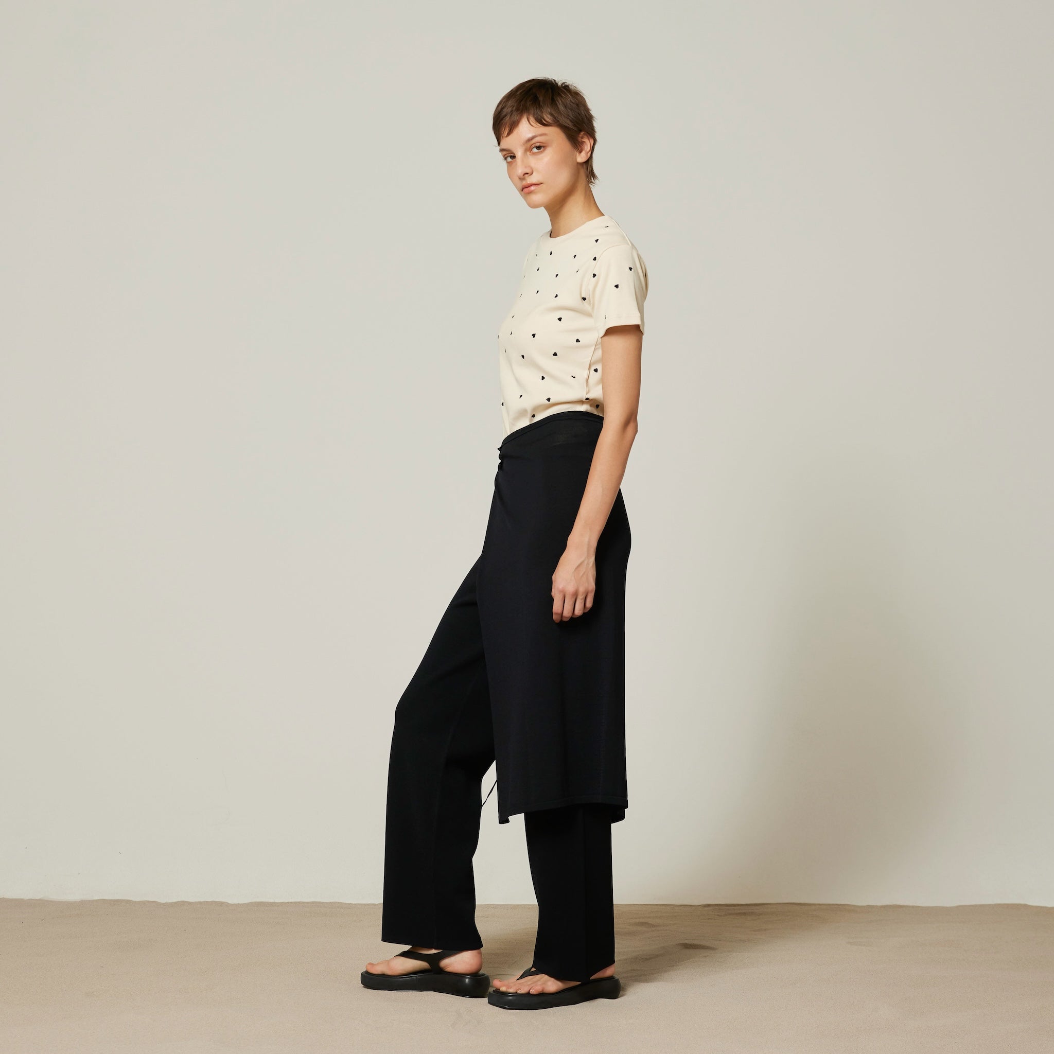 Wrapスカーフニットパンツ