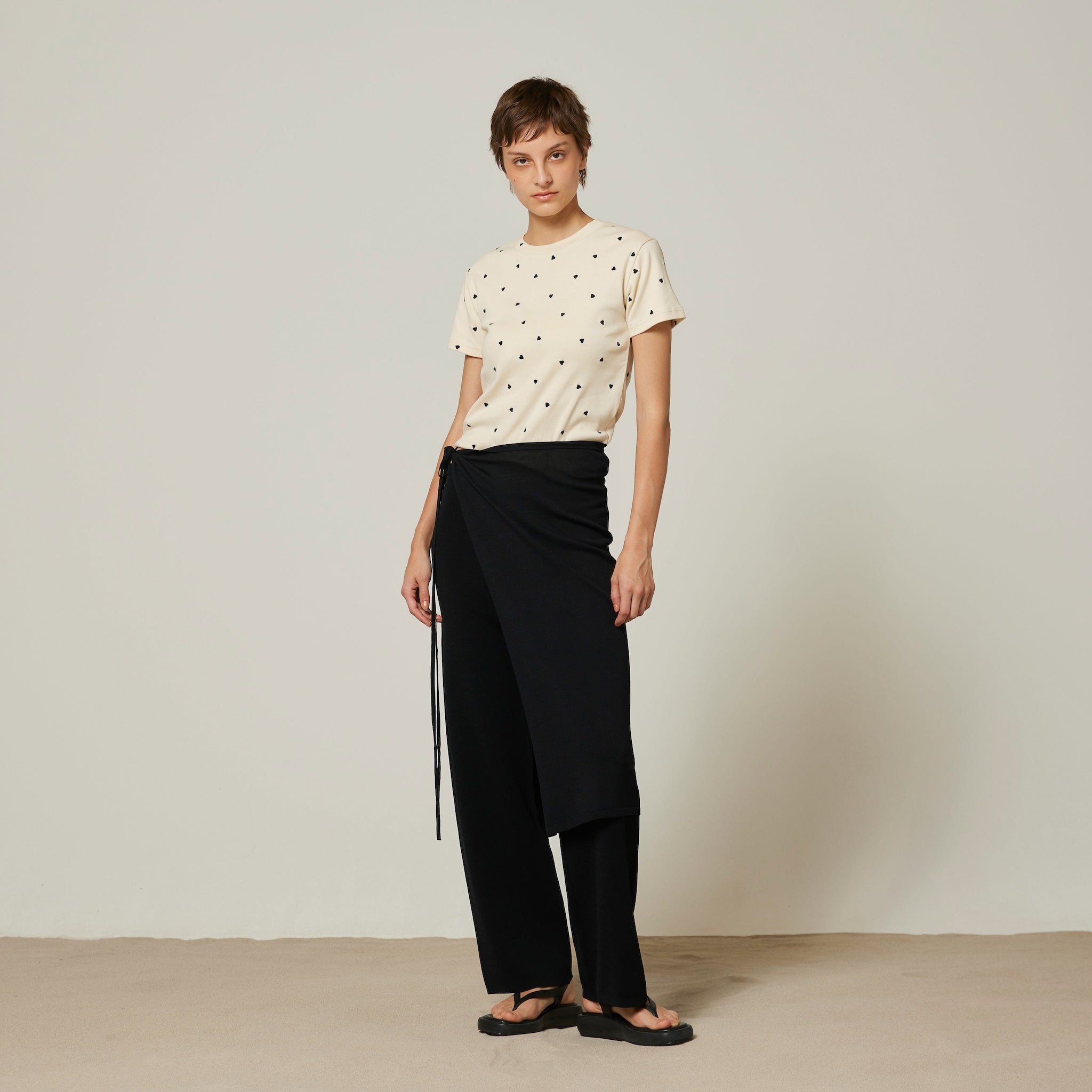 Wrapスカーフニットパンツ