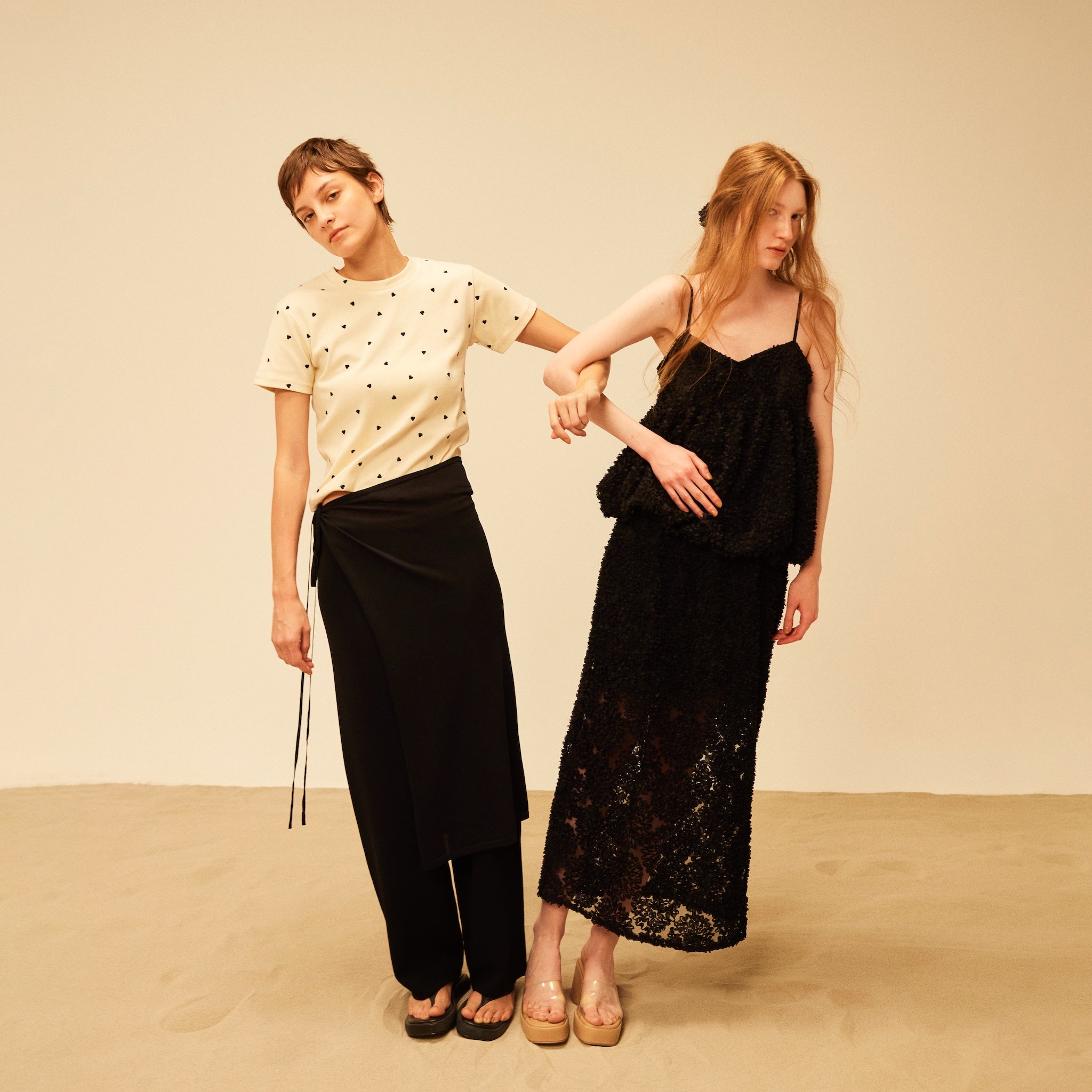 Wrapスカーフニットパンツ